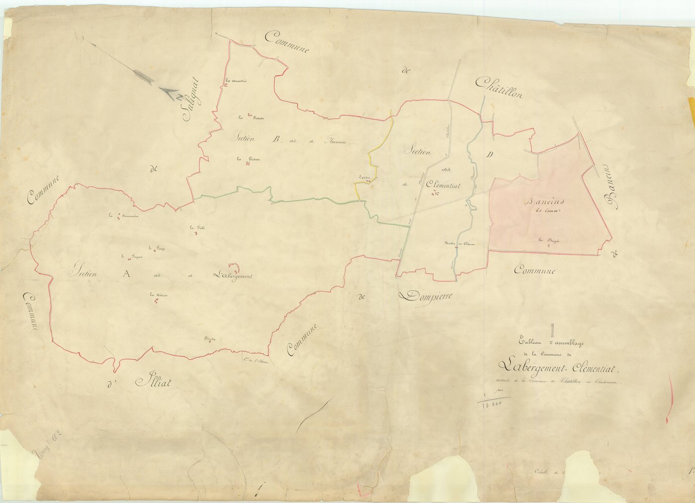 L'Abergement-Clémenciat - 3 P 6608 - 3 P 6608 -  Tableau d'assemblage  (1857)
