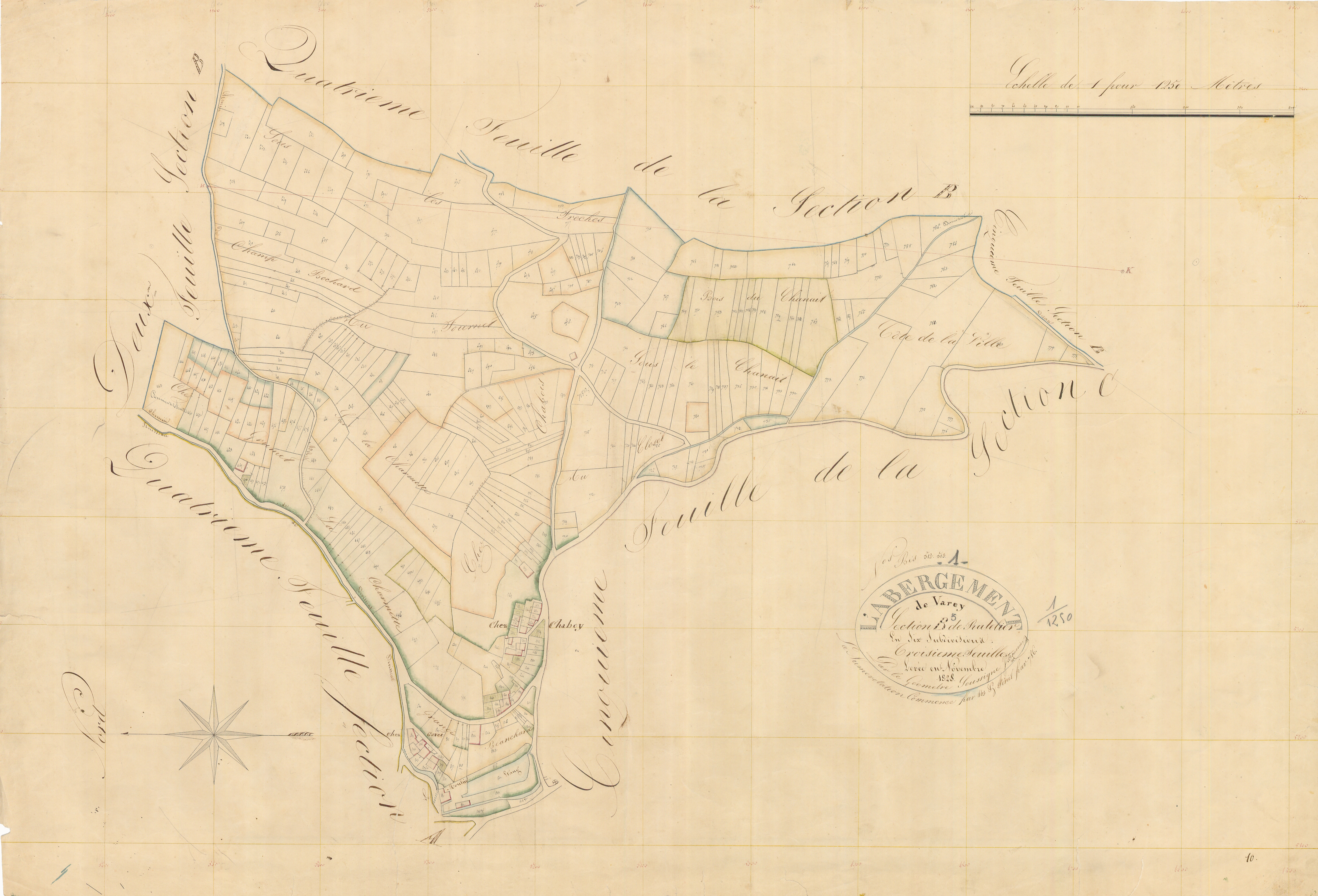 L'Abergement-de-Varey - 3 P 6619 - 3 P 6619 -  Feuille 3  (1827)