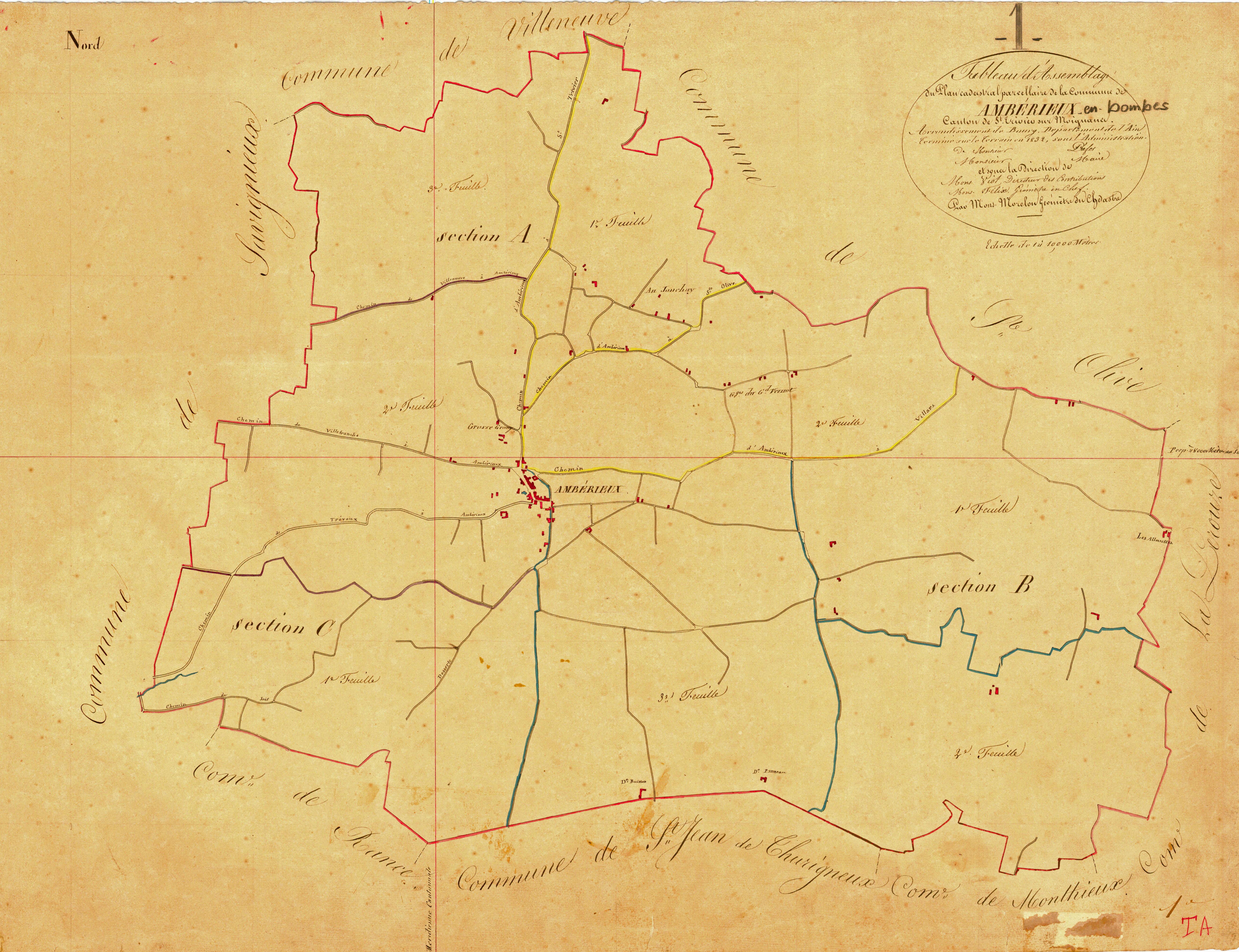 Ambérieux-en-Dombes - 3 P 4036 - 3 P 4036 - Tableau d'assemblage (1833)