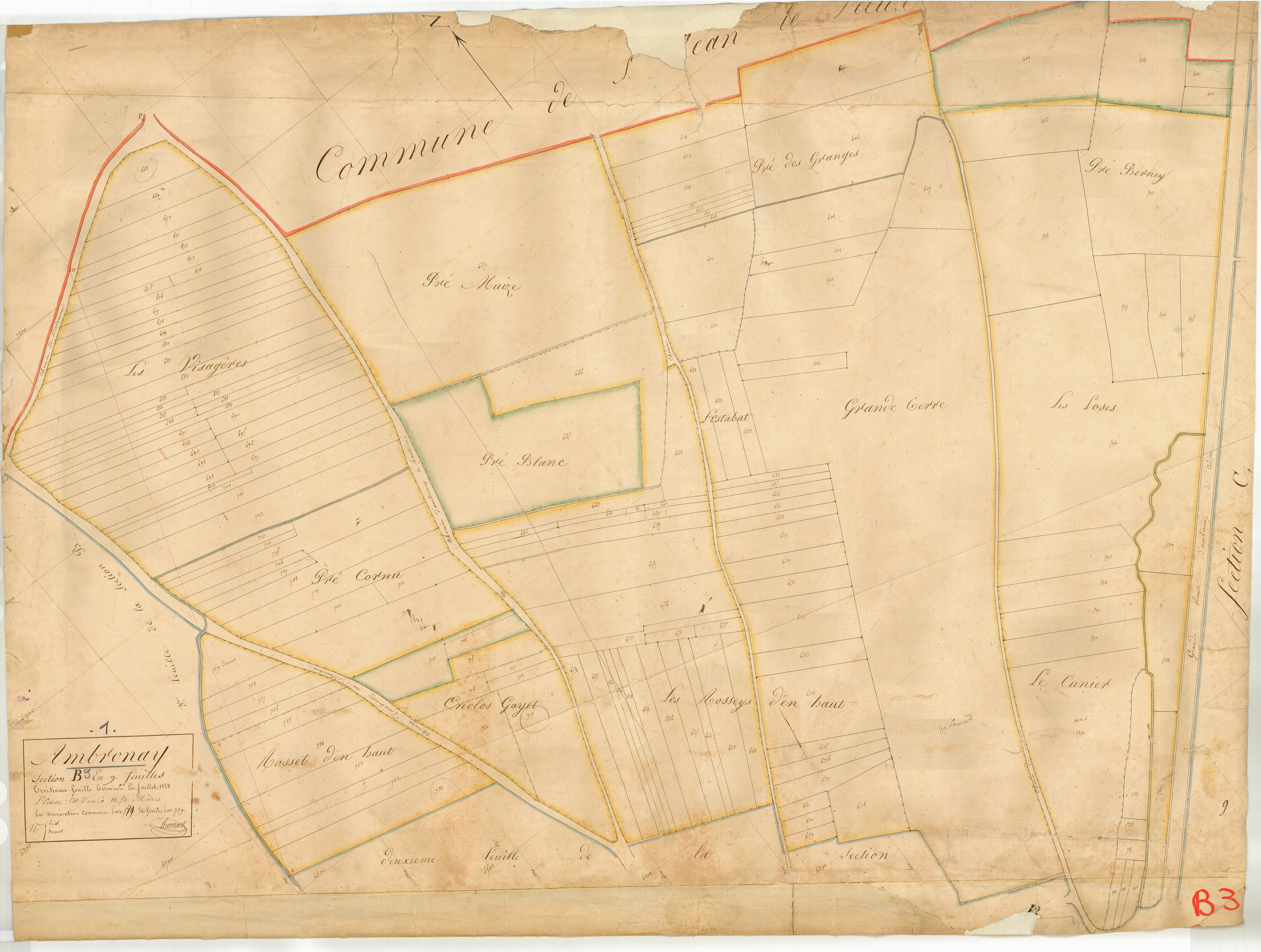 Ambronay - 3 P 4060 - 3 P 4060 - Feuille 3 (1827)