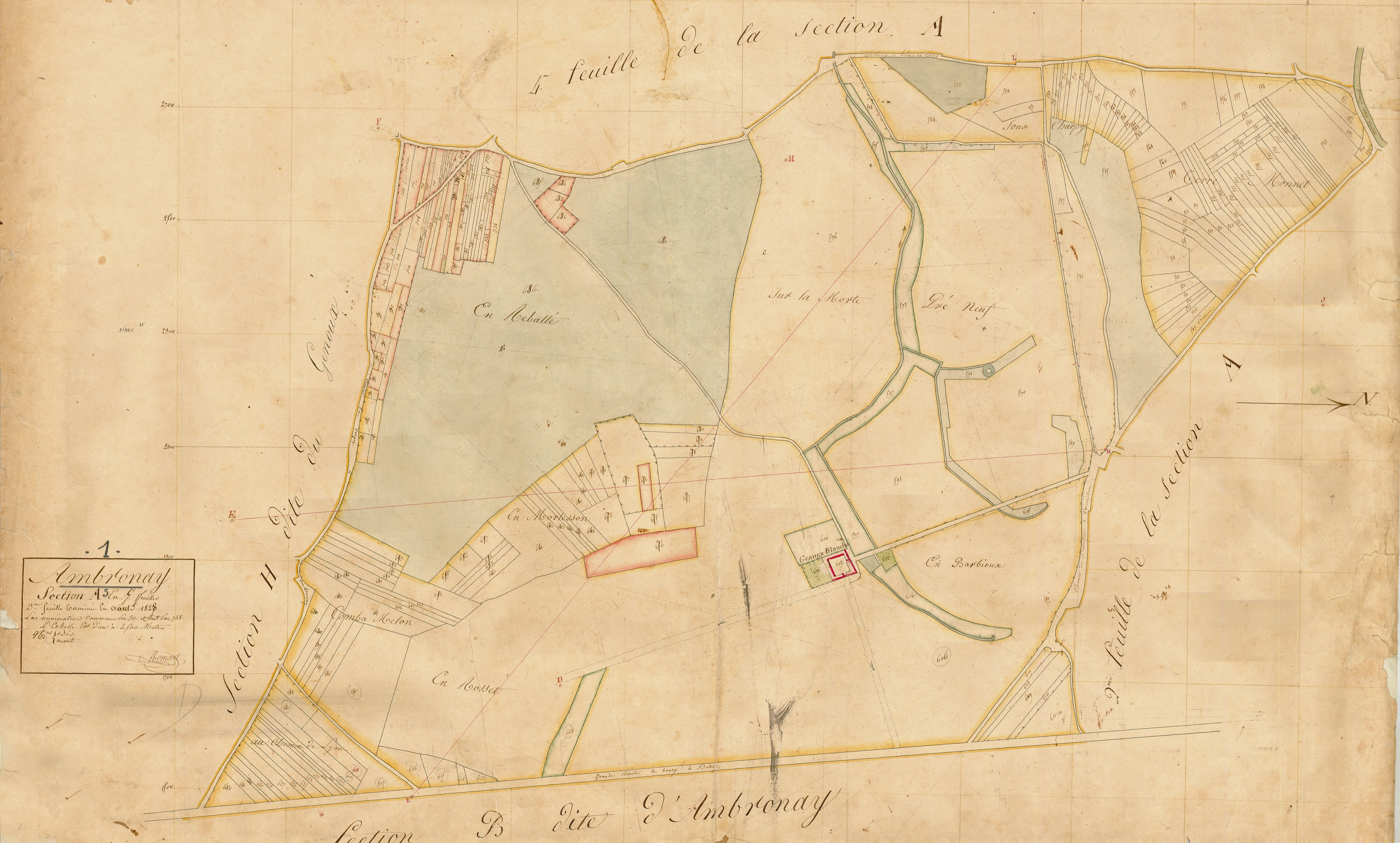 Ambronay - 3 P 4055 - 3 P 4055 - Feuille 3 (1827)