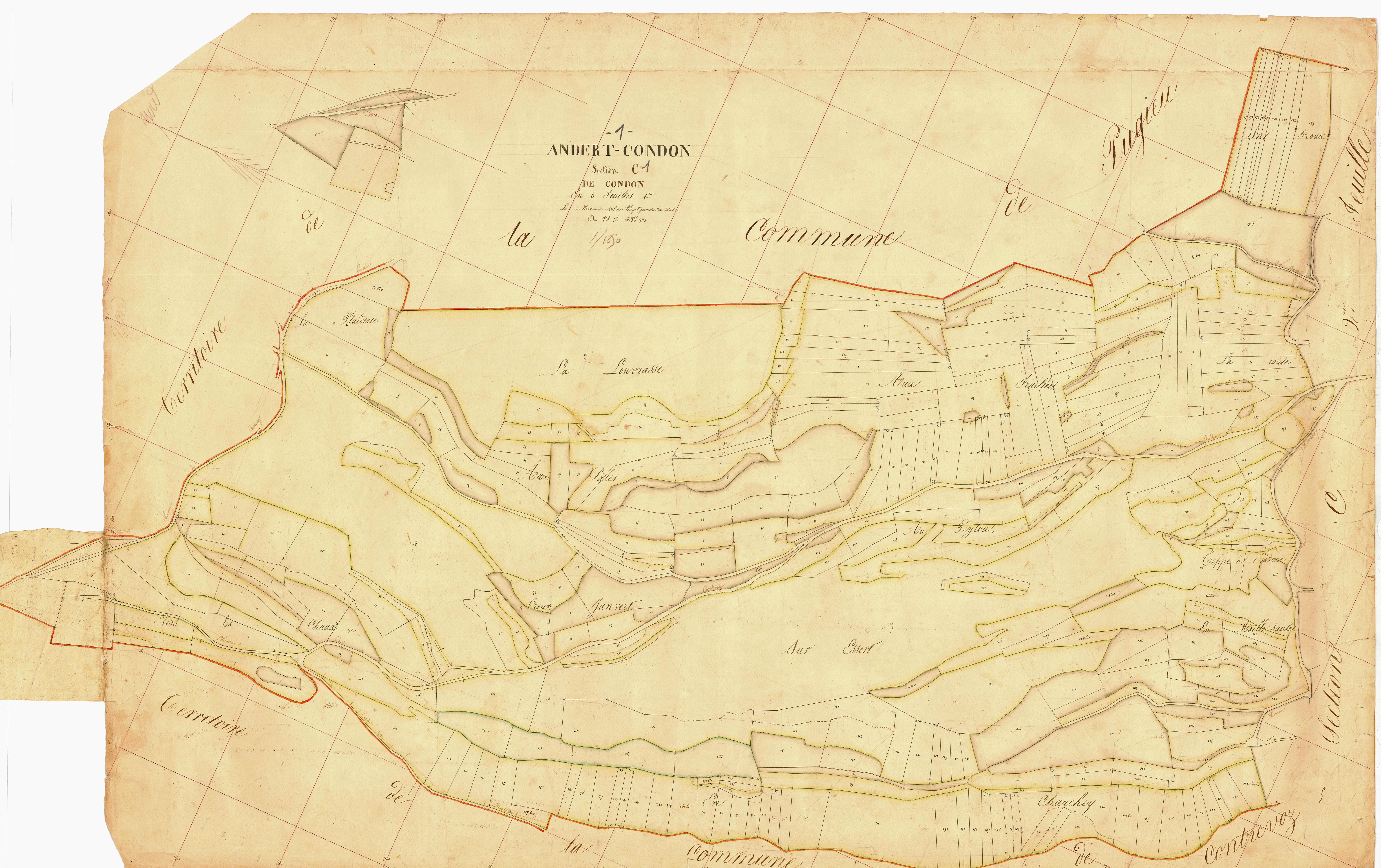 Andert-Condon - 3 P 4122 - 3 P 4122 -  Feuille 1  (1835)