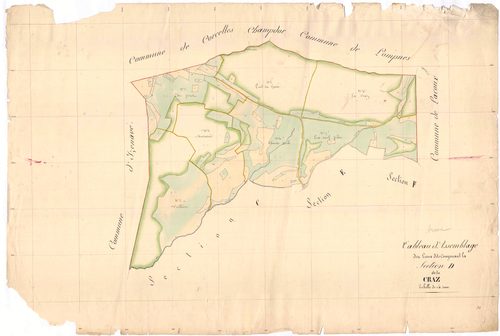 Aranc - 3 P 4162 - 3 P 4162 -  Tableau d'assemblage de la section D  (1838)