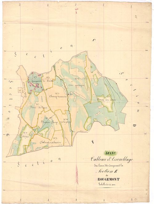 Aranc - 3 P 4163 - 3 P 4163 -  Tableau d'assemblage de la section E  (1838)