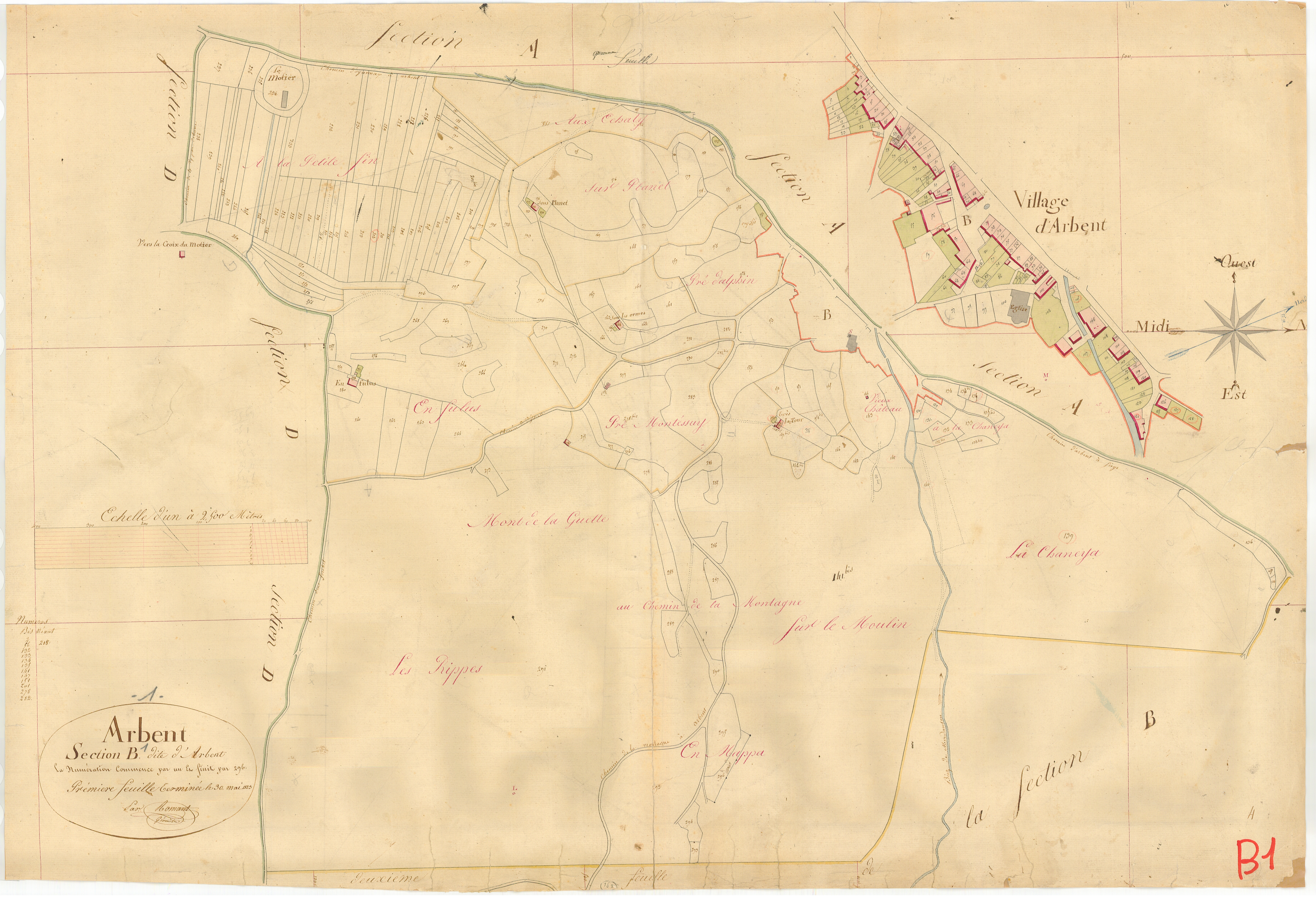 Arbent - 3 P 4231 - 3 P 4231 -  Feuille 1  (1823)