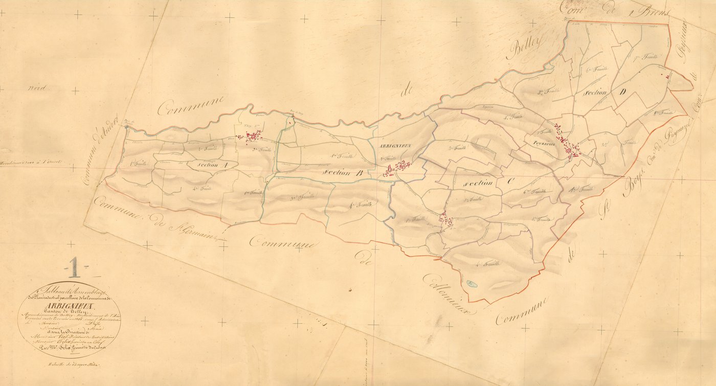 Arbignieu - 3 P 4237 - 3 P 4237 -  Tableau d'assemblage  (1836)