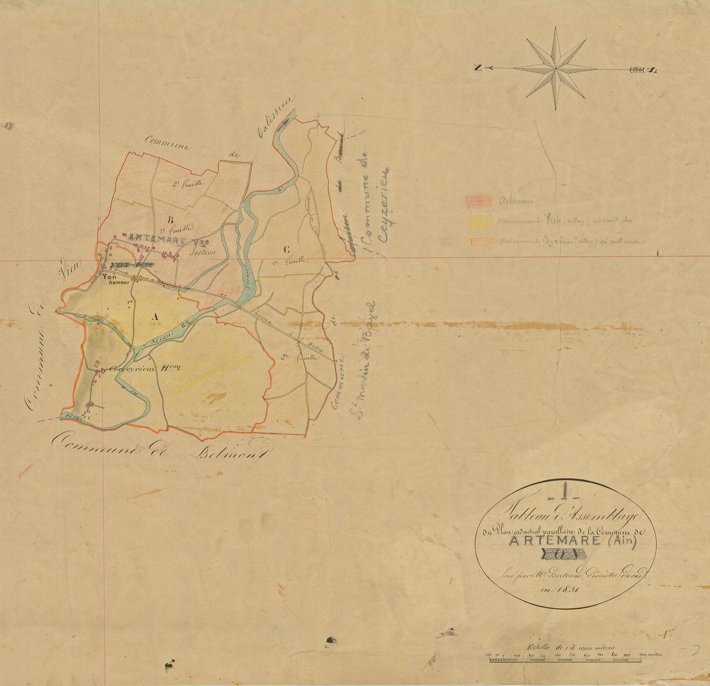 Artemare - 3 P 9625 - 3 P 9625 -  Tableau d'assemblage  (1830-1886)