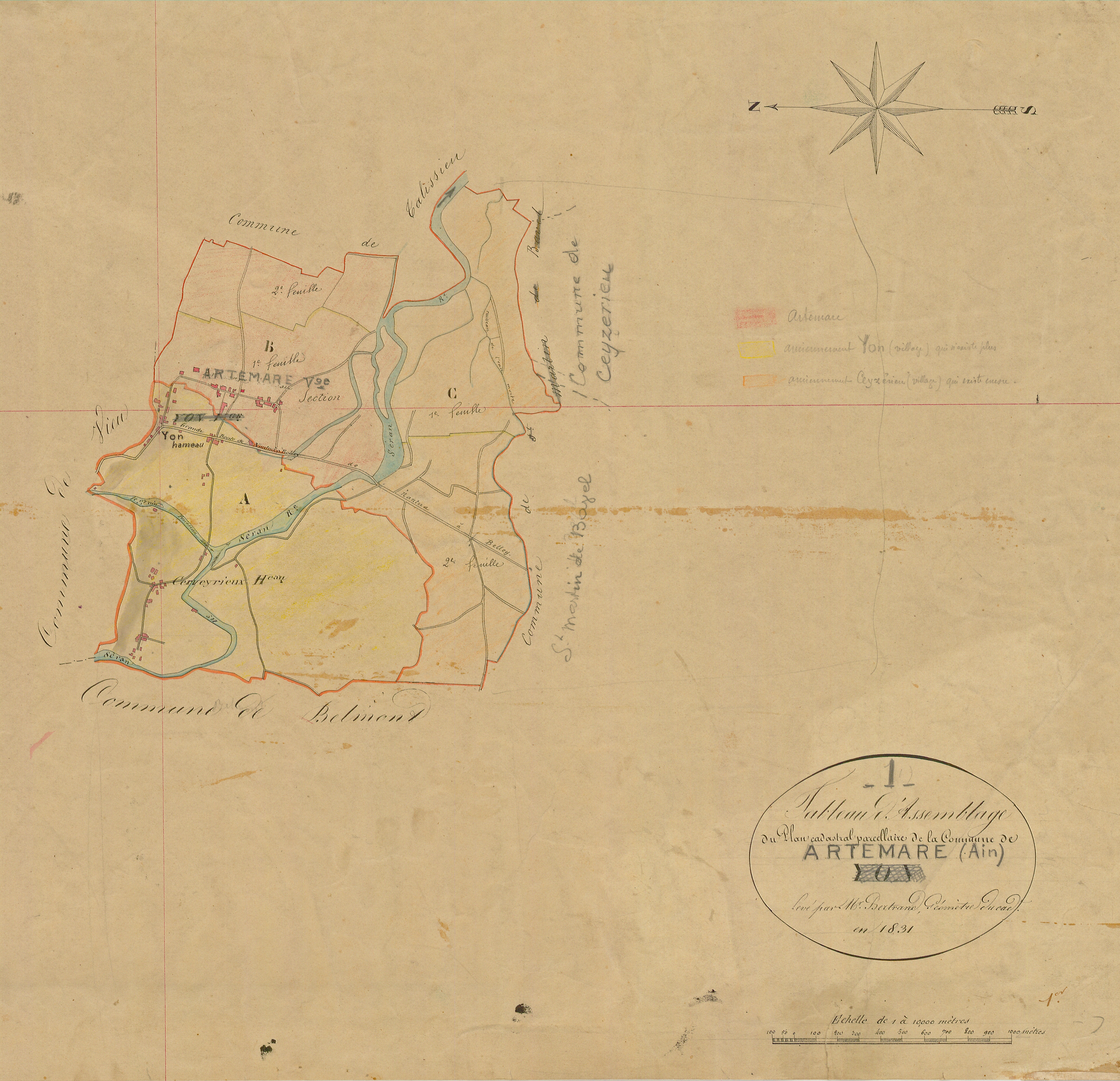 Artemare - 3 P 9625 - 3 P 9625 -  Tableau d'assemblage  (1830-1886)
