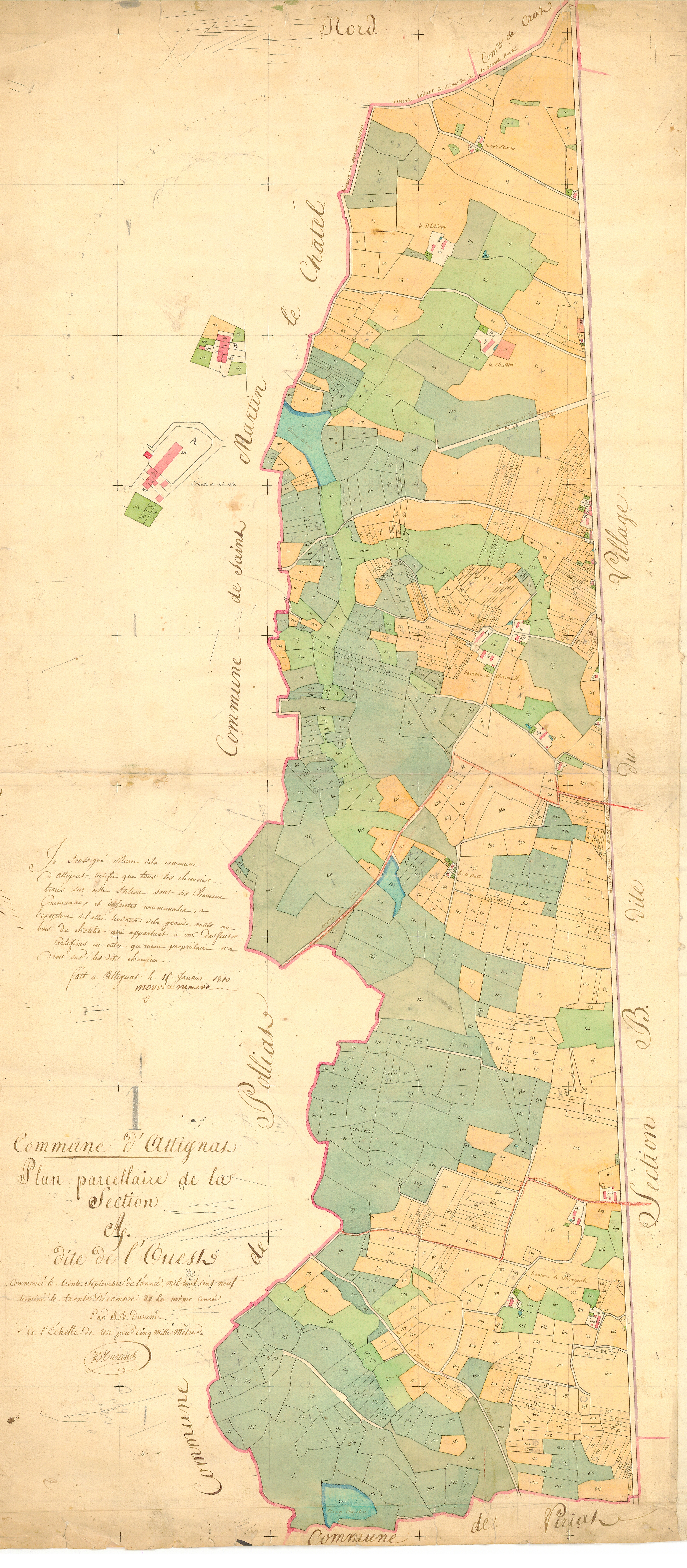 Attignat - 3 P 4332 - 3 P 4332 -  Feuille 1  (1810)