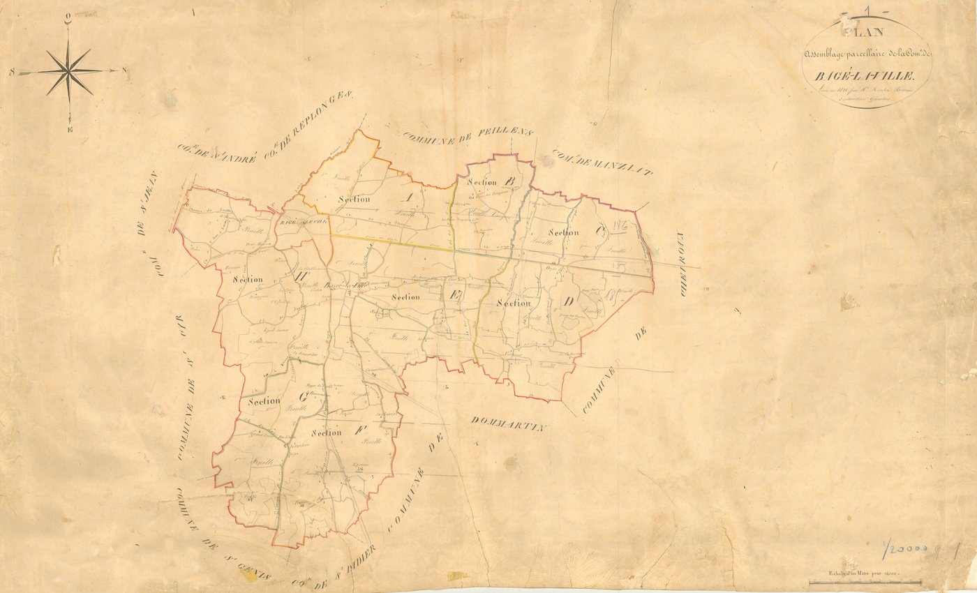 Bâgé-la-Ville - 3 P 4336 - 3 P 4336 -  Tableau d'assemblage  (1826)