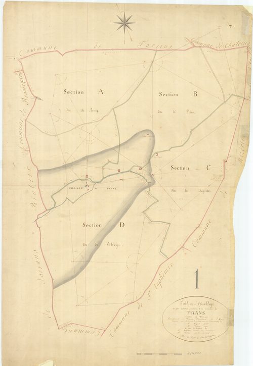 Bâgé-la-Ville - 3 P 6202 - 3 P 6202 -  Tableau d'assemblage  (1825)