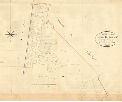 Bâgé-la-Ville -  - Section D dite "des Paillardiéres"  (1826)