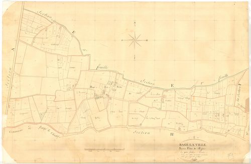 Bâgé-la-Ville -  - Section F dite "de l'Eglise"  (1826)
