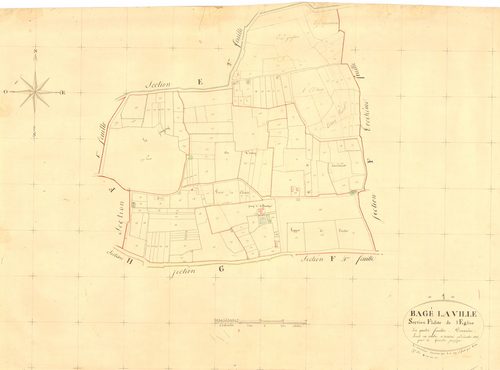 Bâgé-la-Ville -  - Section F dite "de l'Eglise"  (1826)