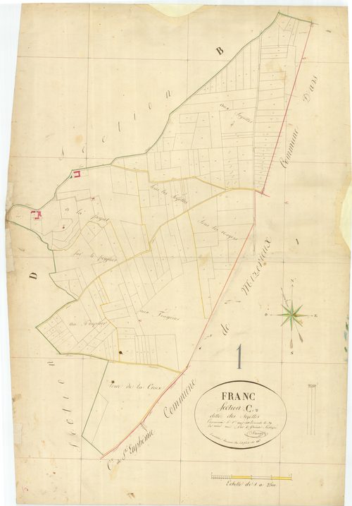 Bâgé-la-Ville - 3 P 6205 - 3 P 6205 -  Feuille 1  (1825)