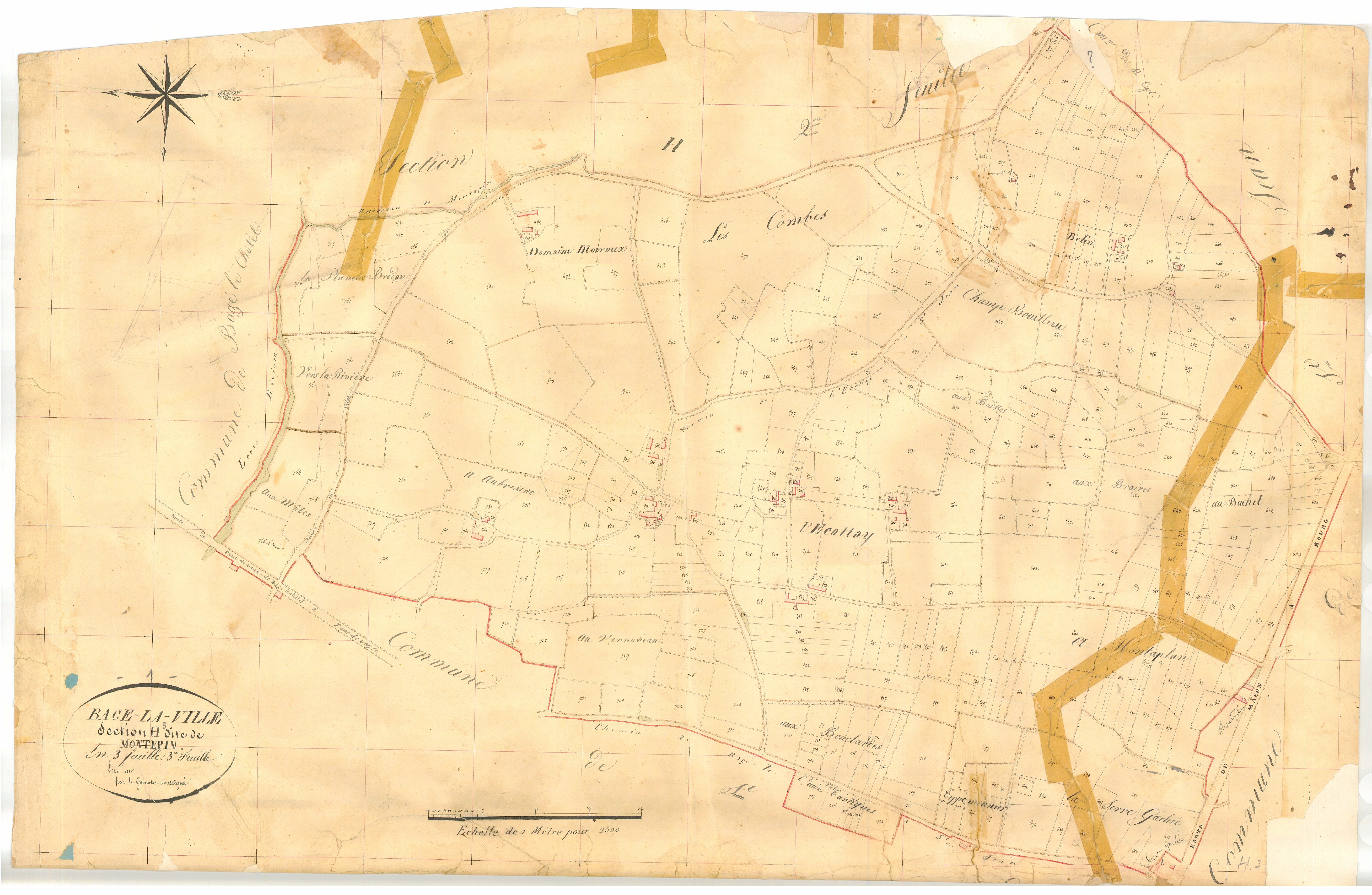 Bâgé-la-Ville -  - Section H dite "de Montepin"  (1826)