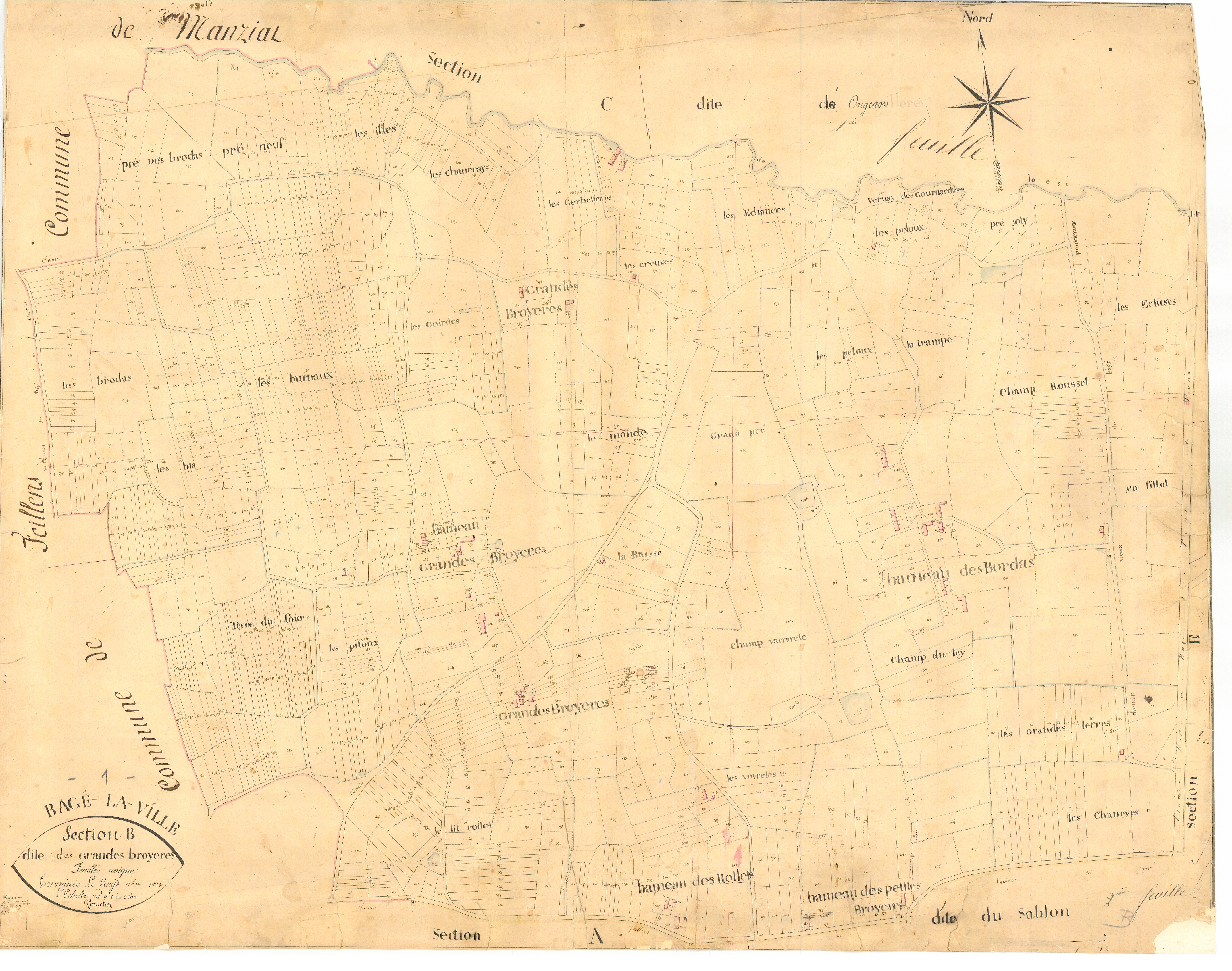 Bâgé-la-Ville - 3 P 4338 - 3 P 4338 -  Feuille 1  (1826)