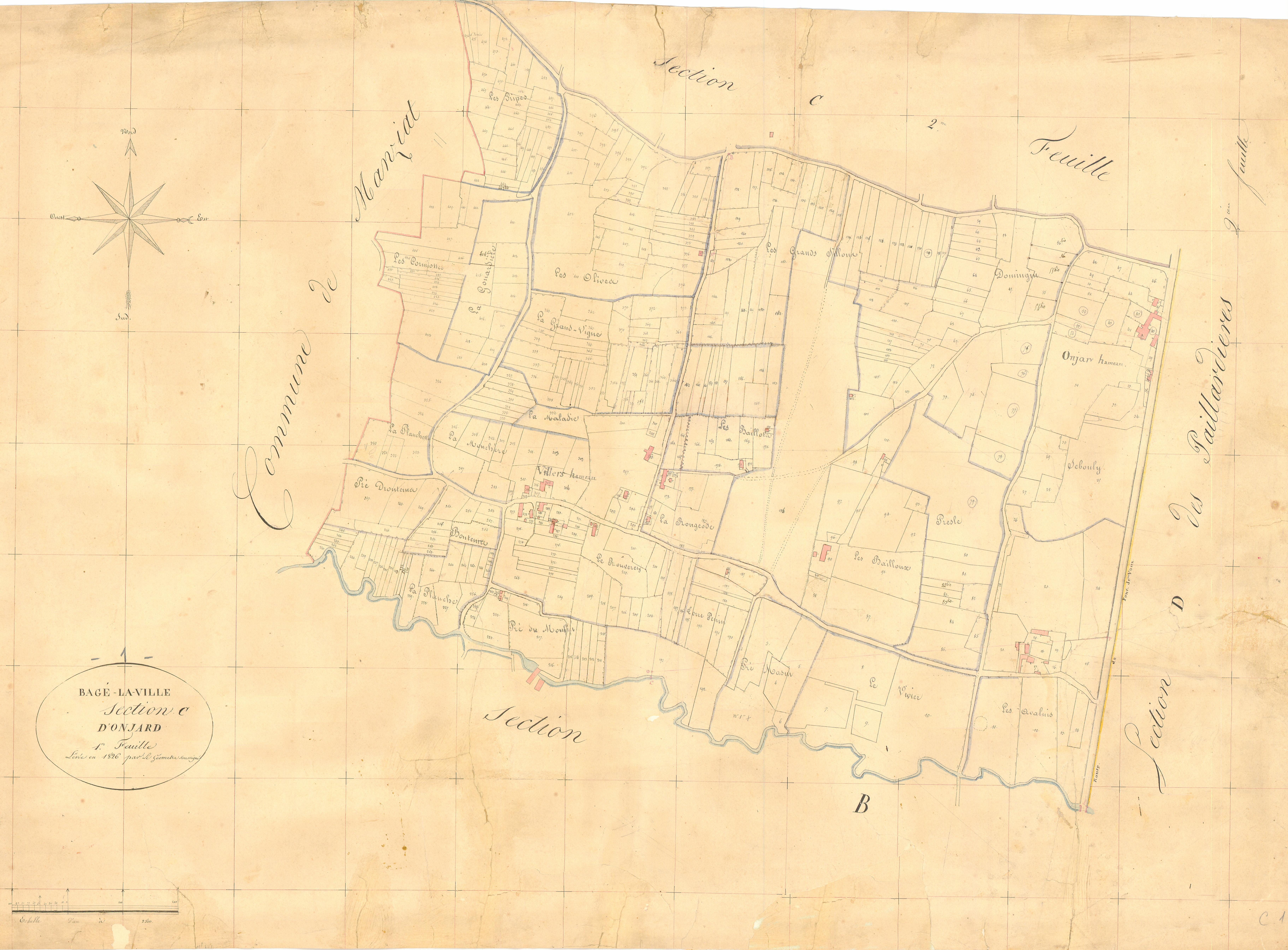 Bâgé-la-Ville - 3 P 4339 - 3 P 4339 -  Feuille 1  (1826)