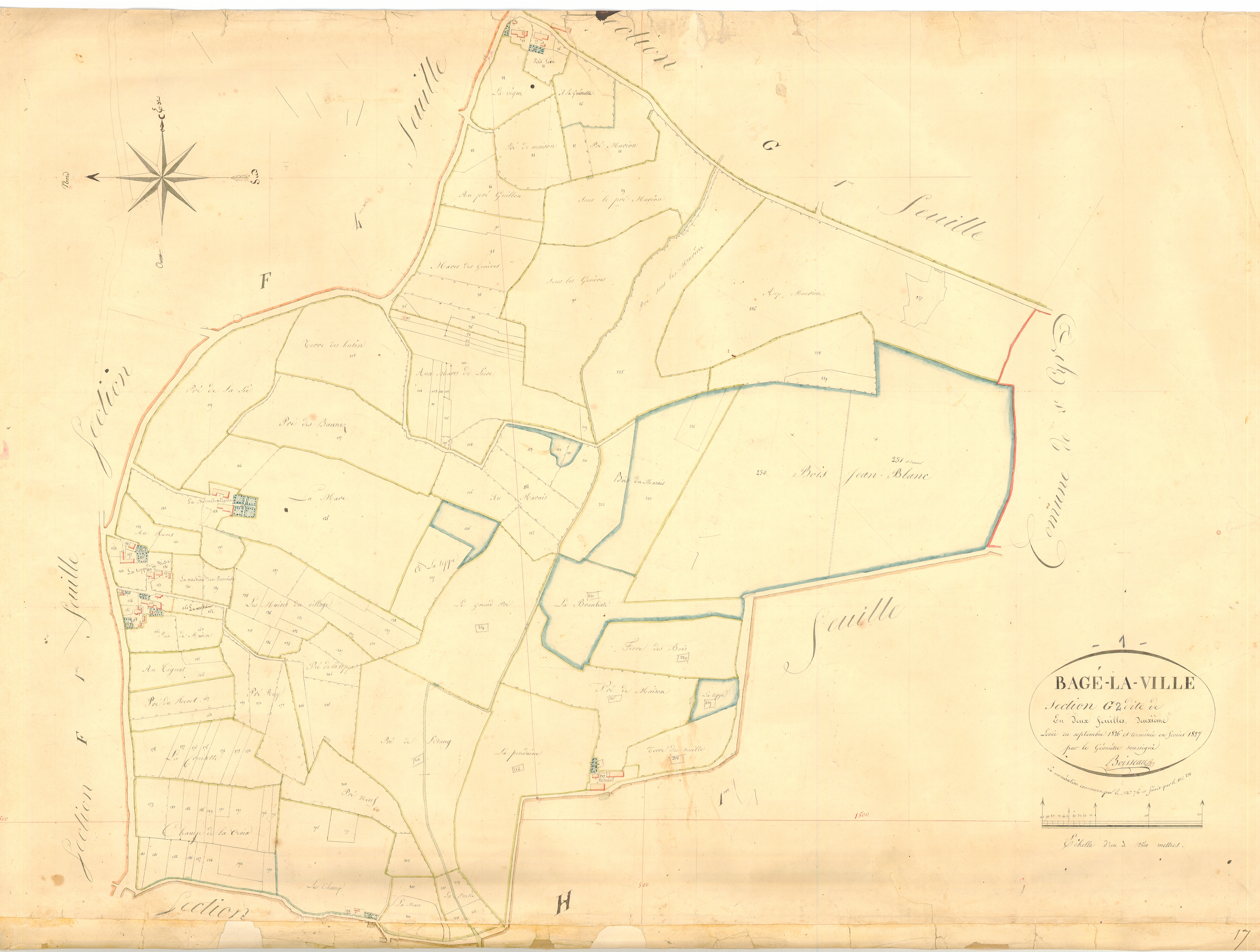 Bâgé-la-Ville -  - Section G dite "de Loese"  (1826)
