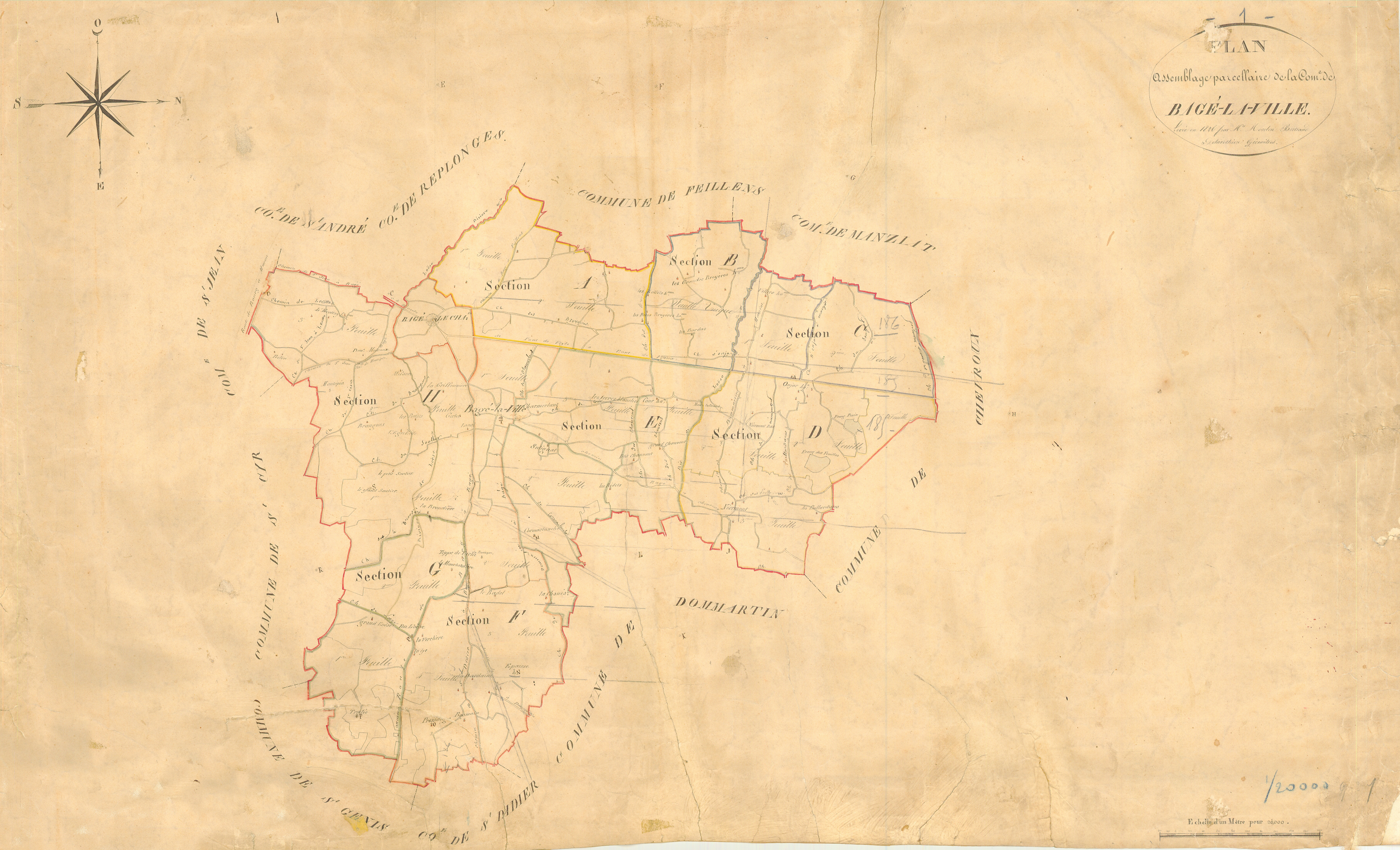 Bâgé-la-Ville - 3 P 4336 - 3 P 4336 -  Tableau d'assemblage  (1826)