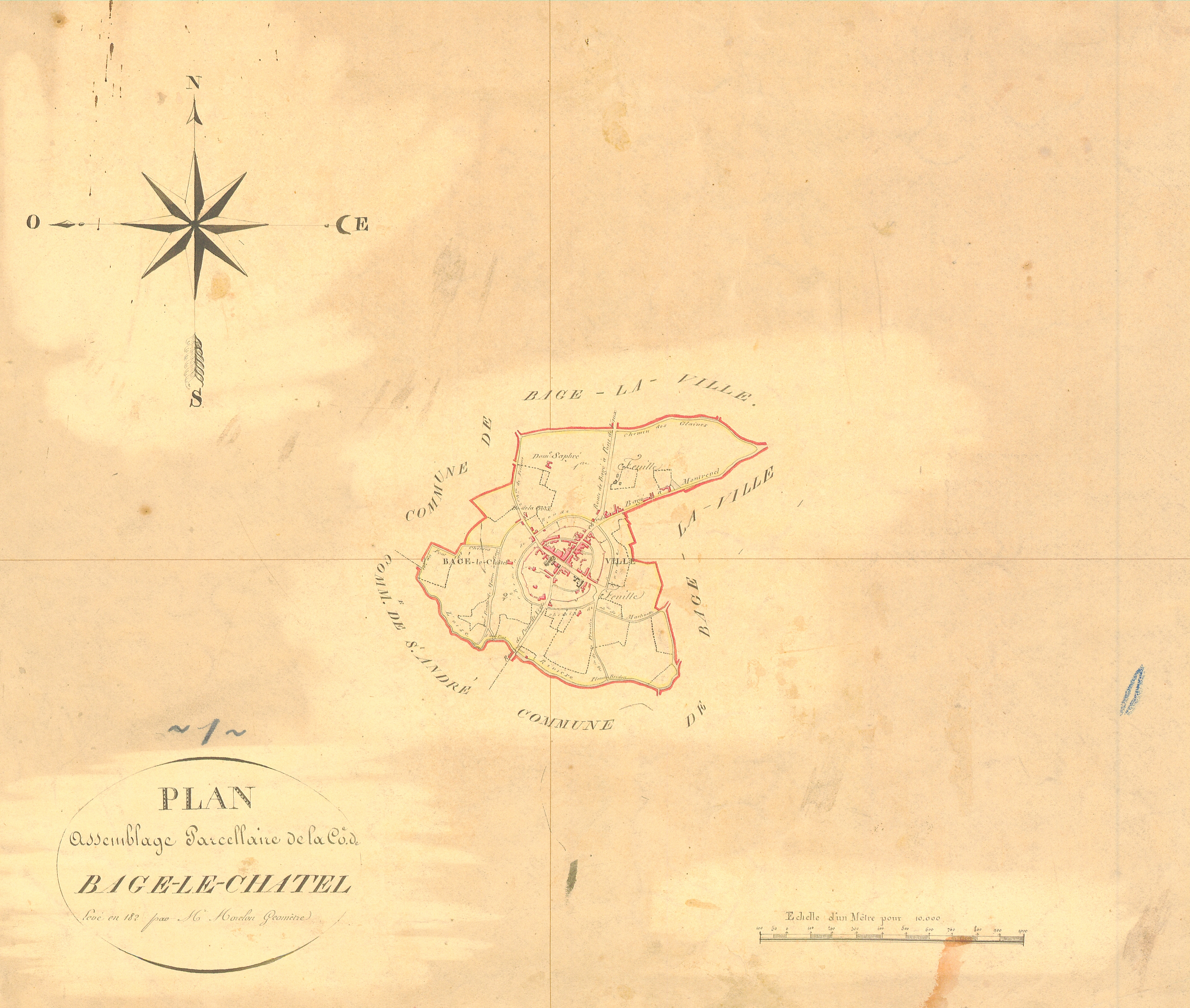 Bâgé-le-Châtel - 3 P 4356 - 3 P 4356 -  Tableau d'assemblage  (1826)
