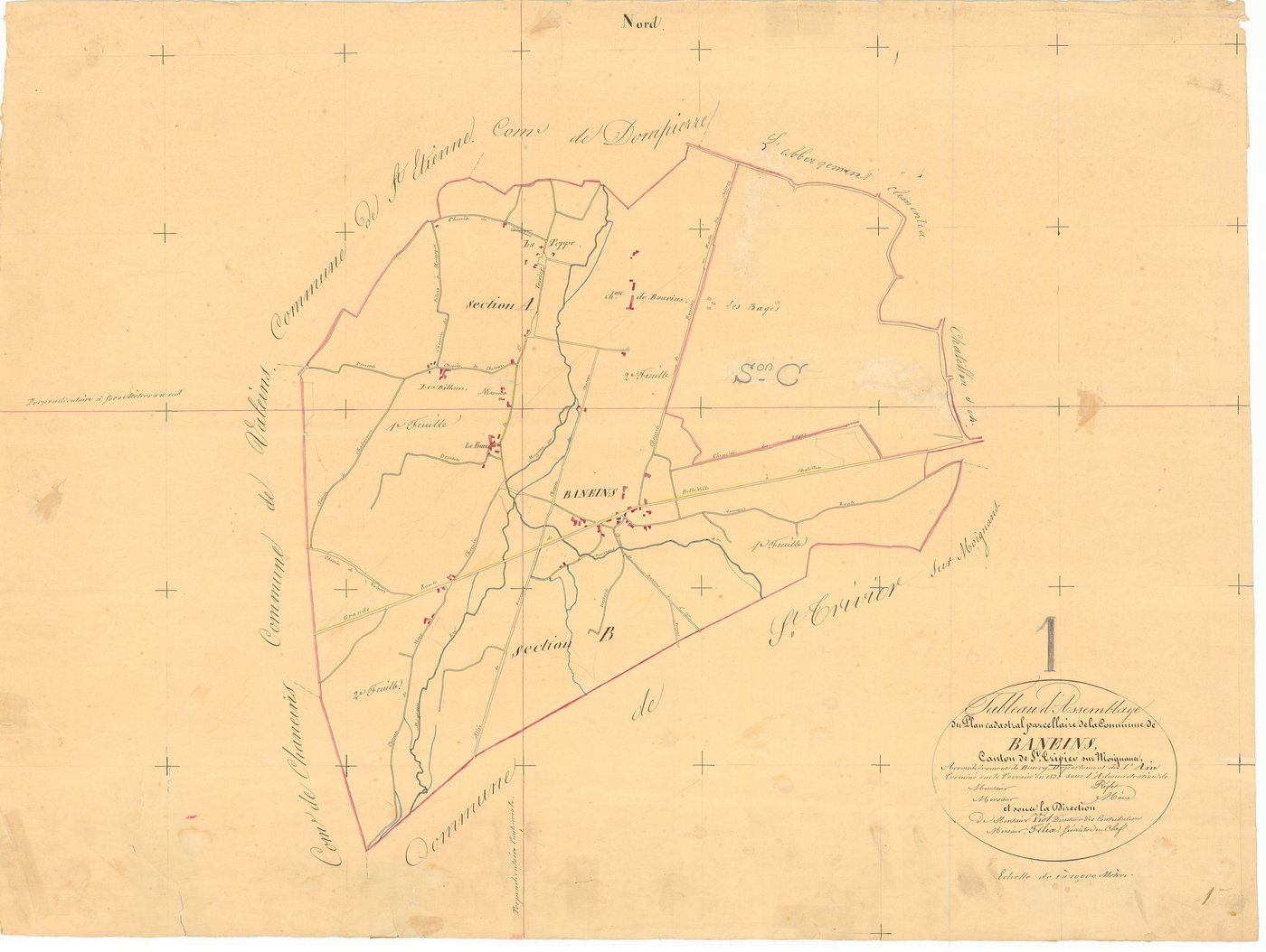 Baneins - 3 P 4373 - 3 P 4373 -  Tableau d'assemblage  (1832-1862)