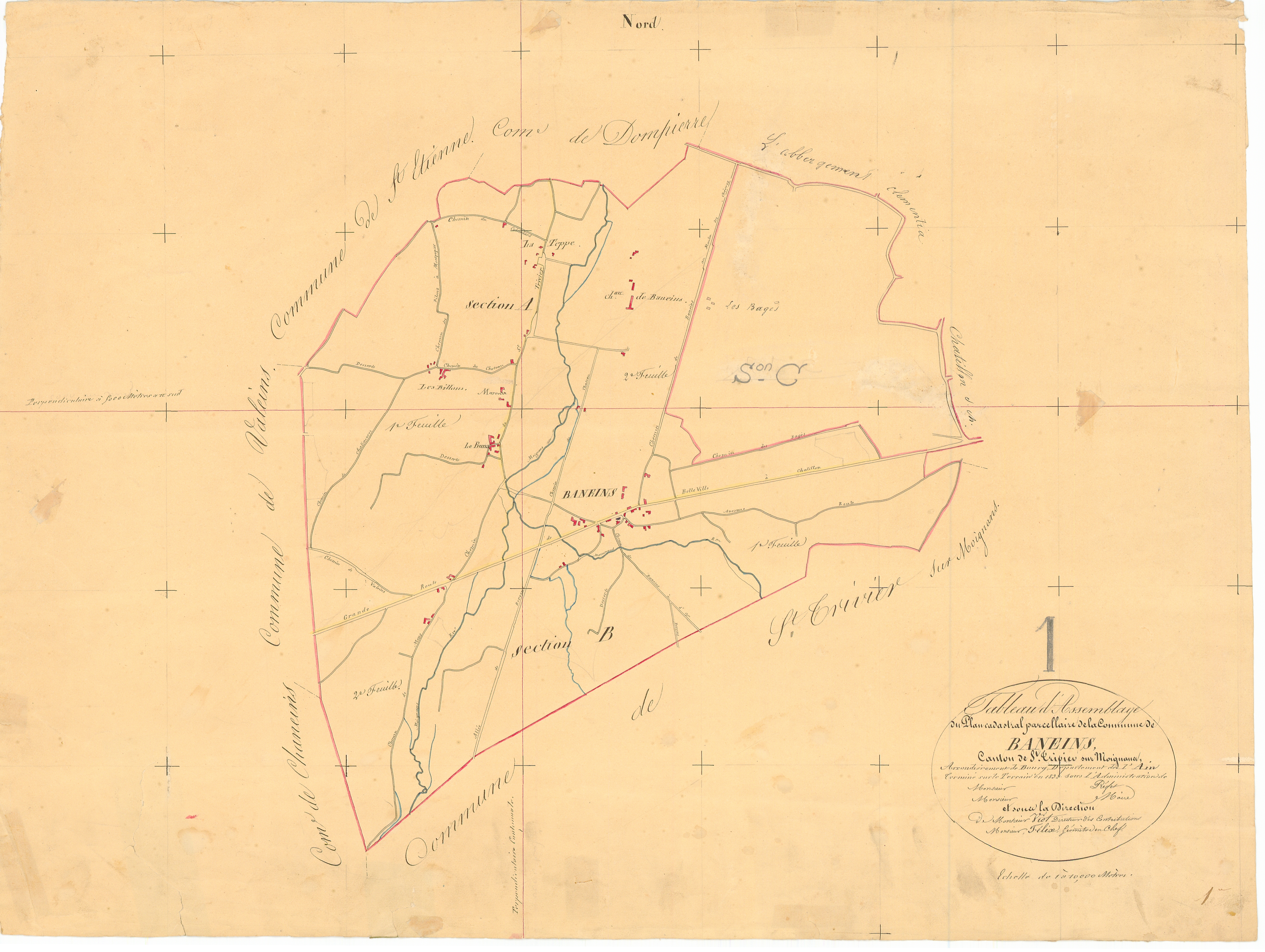 Baneins - 3 P 4373 - 3 P 4373 -  Tableau d'assemblage  (1832-1862)