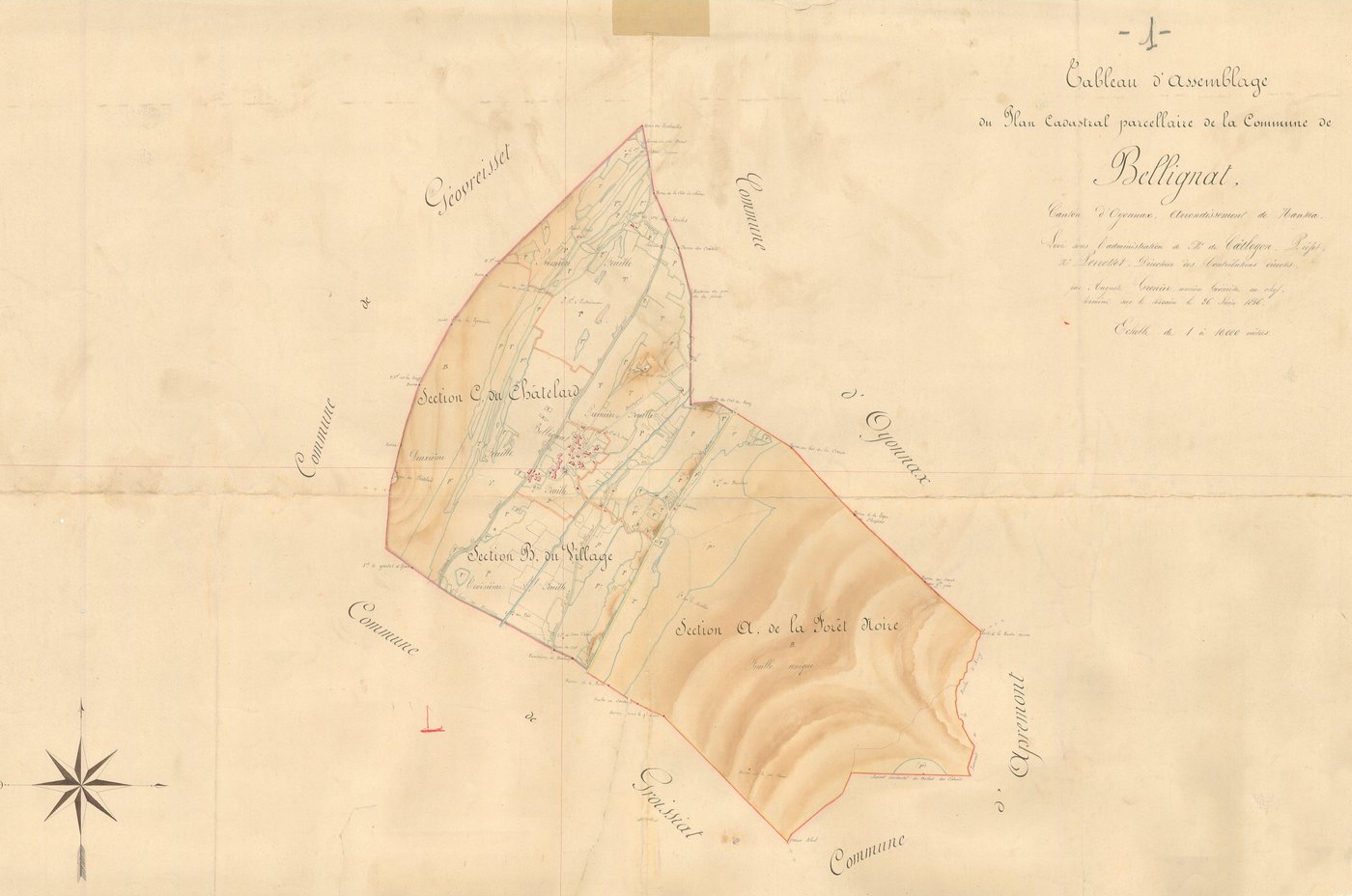 Bellignat - 3 P 4454 - 3 P 4454 -  Tableau d'assemblage  (1856)