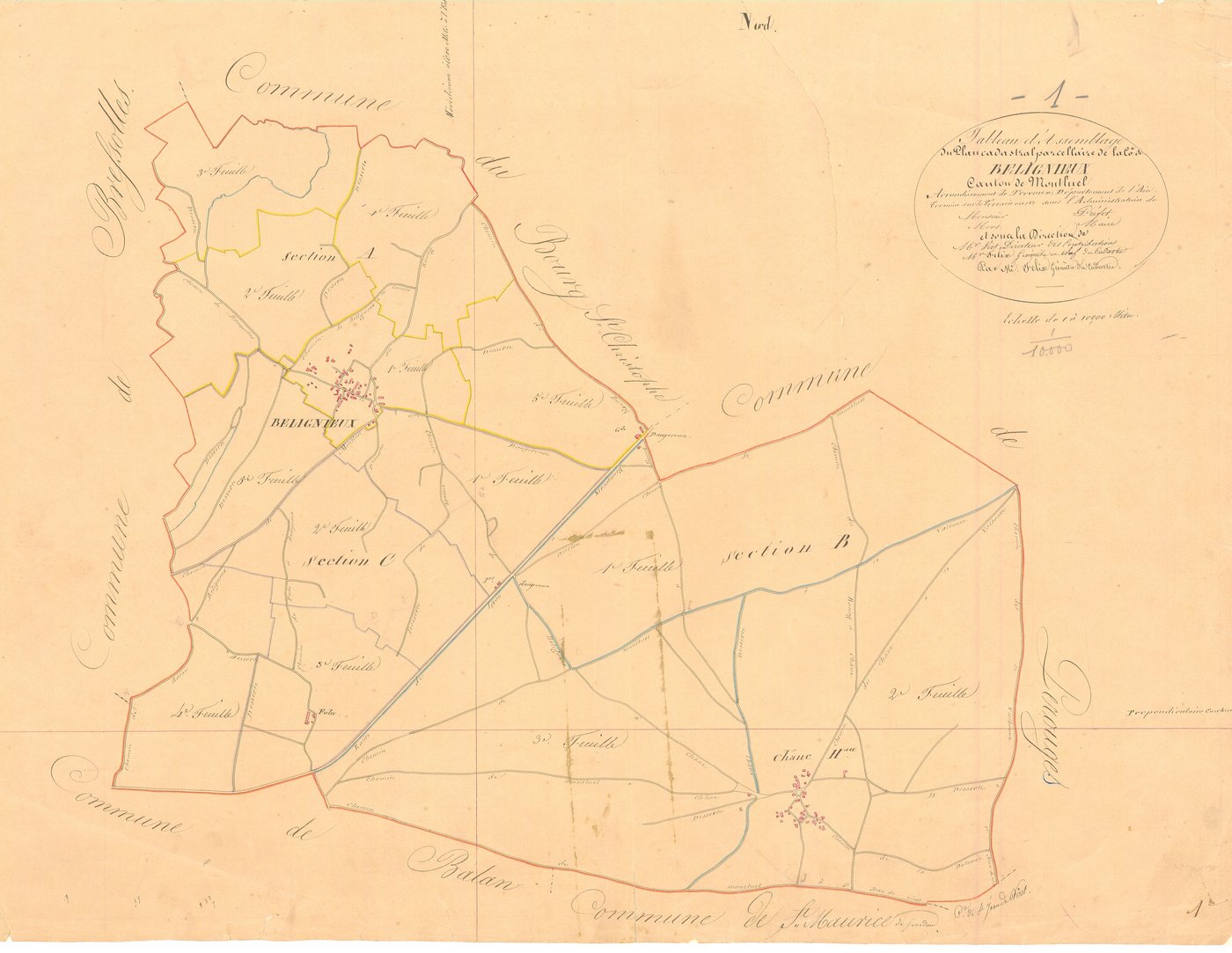 Béligneux - 3 P 4389 - 3 P 4389 -  Tableau d'assemblage  (1834)