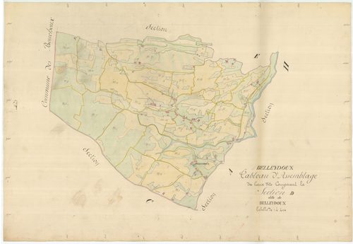 Belleydoux - 1777 W 40-4 - 1777 W 40-4 -  Tableau d'assemblage de la section D  (1839)