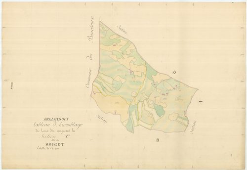 Belleydoux - 1777 W 40-3 - 1777 W 40-3 -  Tableau d'assemblage de la section C  (1839)