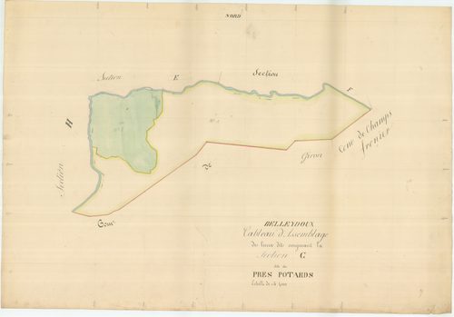 Belleydoux - 1777 W 40-7 - 1777 W 40-7 -  Tableau d'assemblage de la section G  (1839)