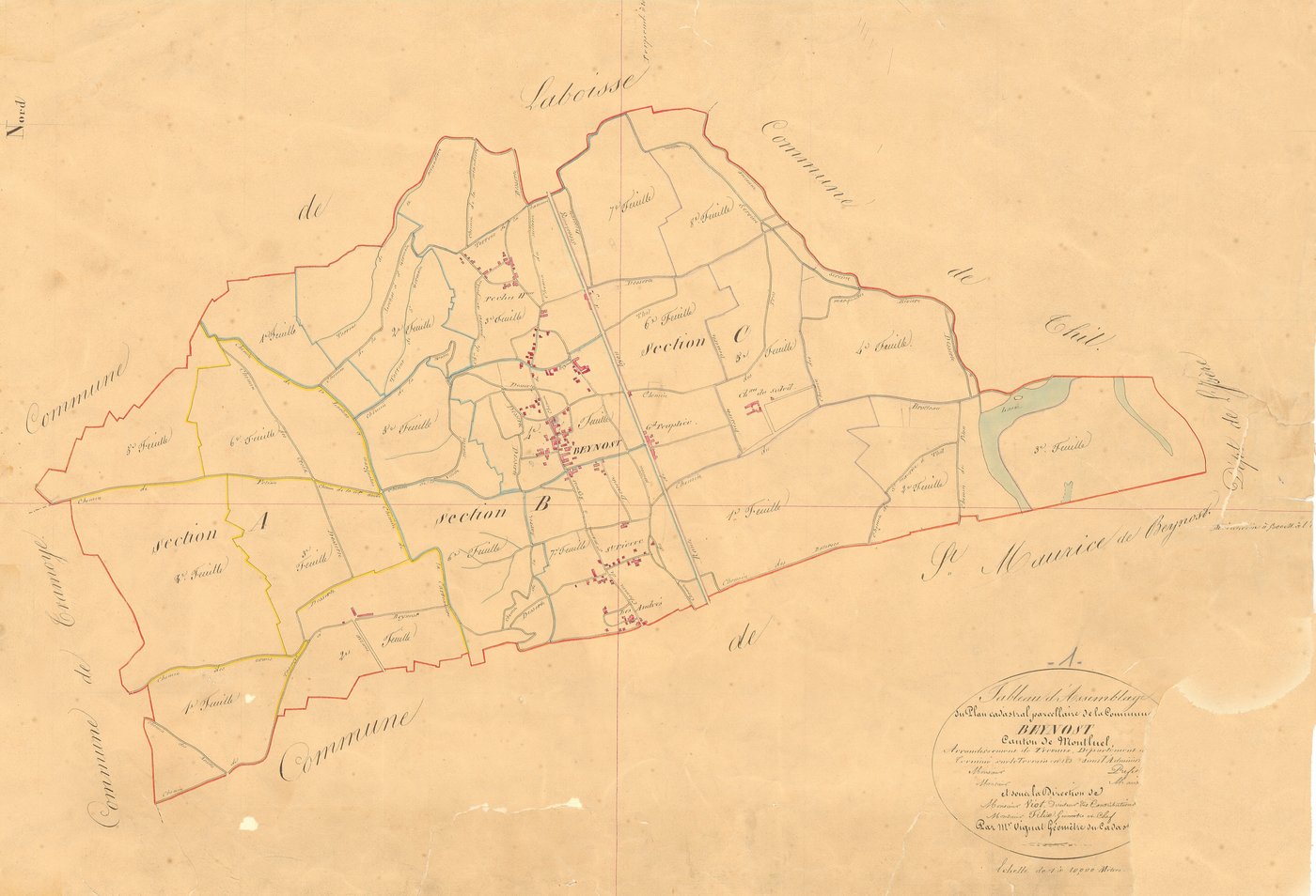 Beynost - 3 P 4536 - 3 P 4536 -  Tableau d'assemblage  (1834)
