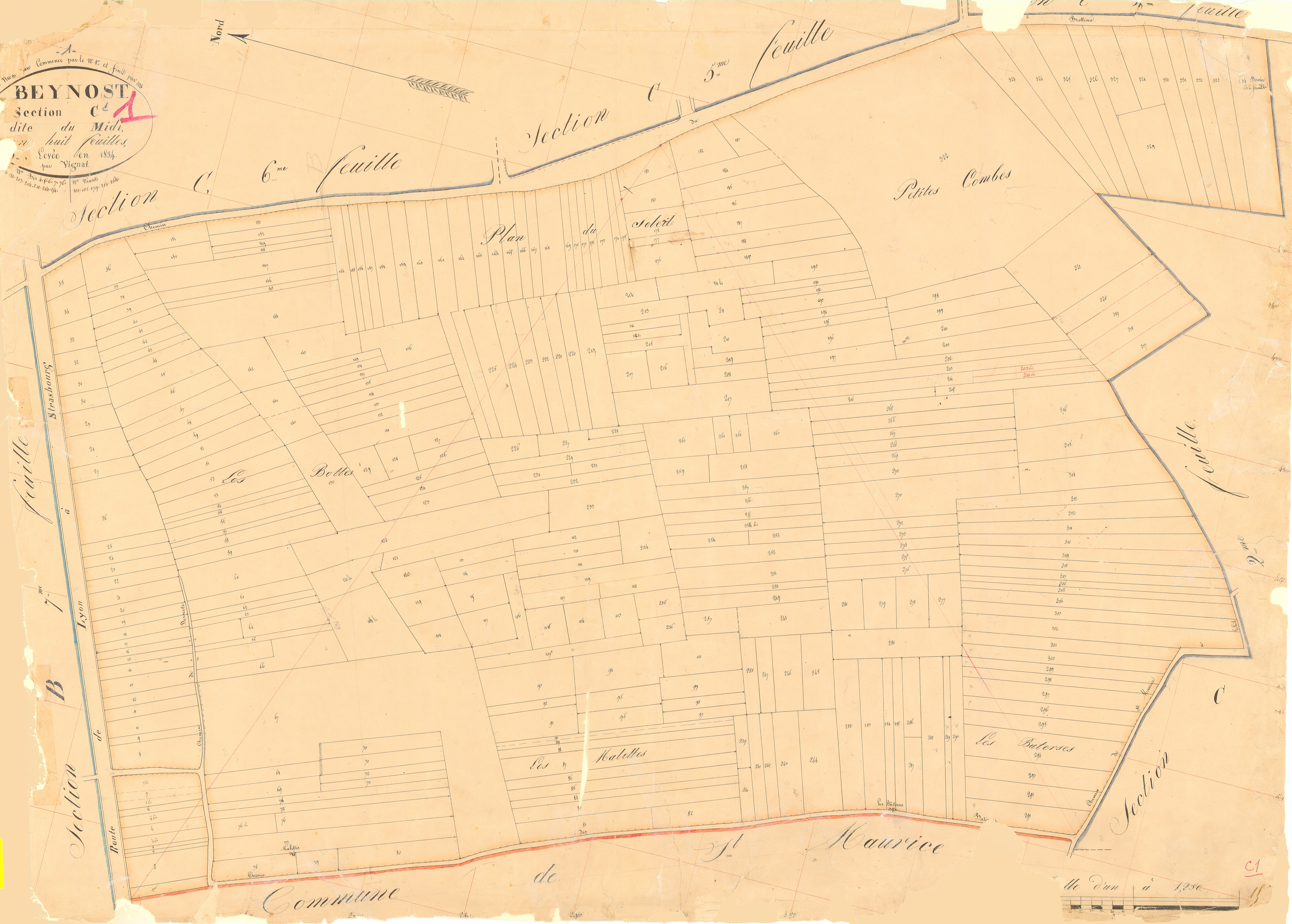 Beynost - 3 P 4550 - 3 P 4550 - Feuille 1 (1834)