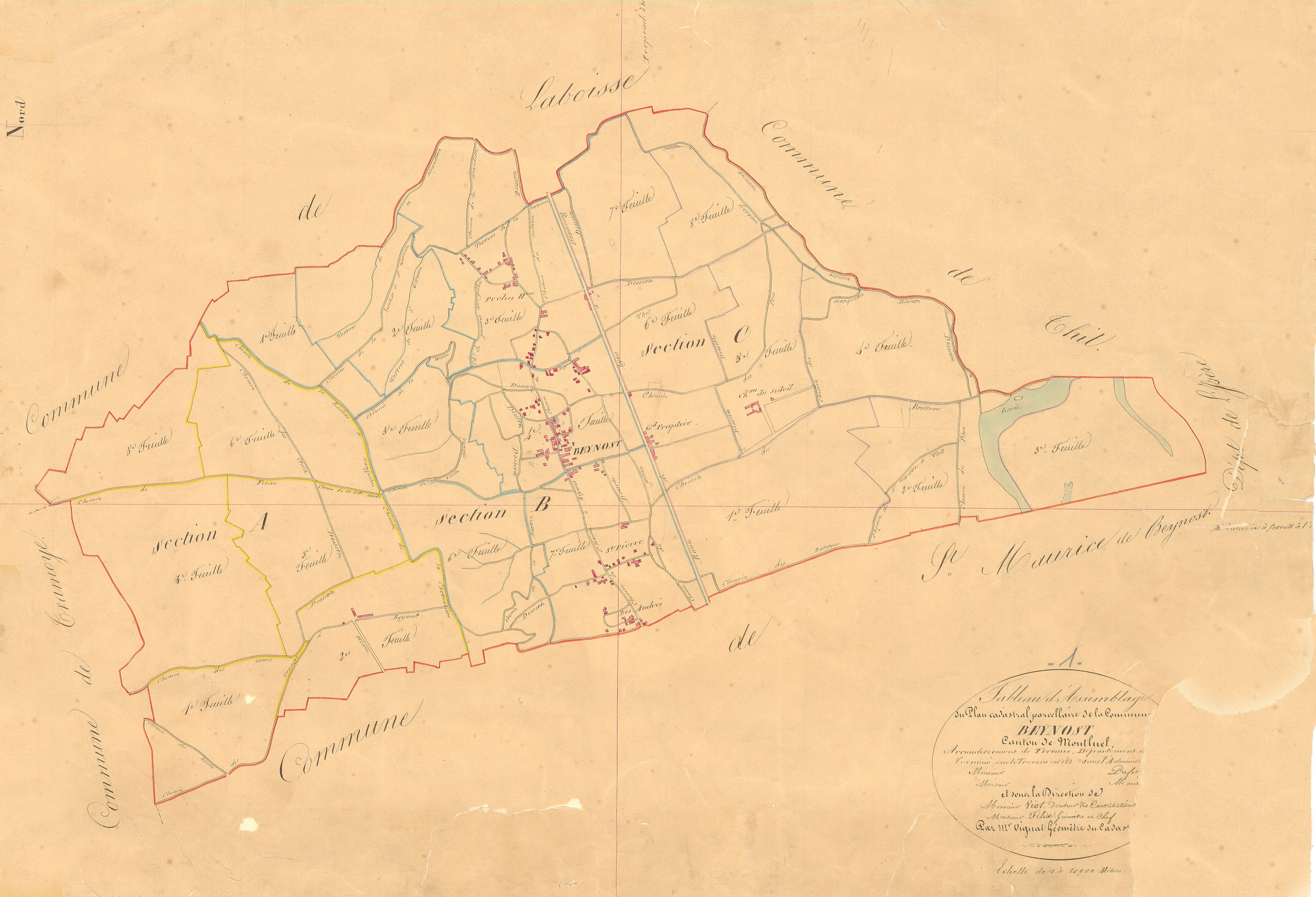 Beynost - 3 P 4536 - 3 P 4536 - Tableau d'assemblage (1834)