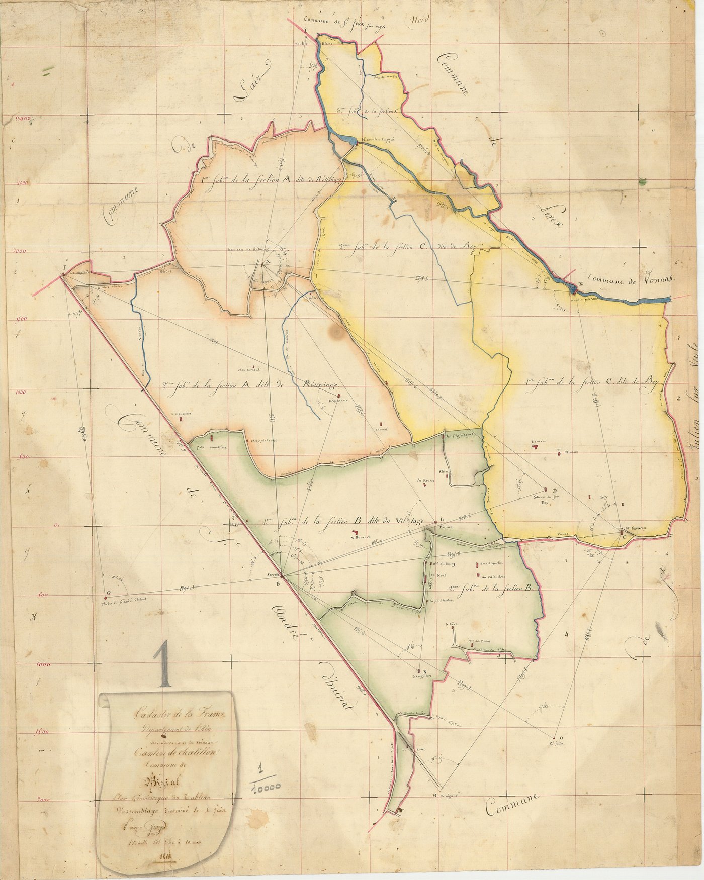 Biziat - 3 P 4592 - 3 P 4592 -  Tableau d'assemblage  (1811)