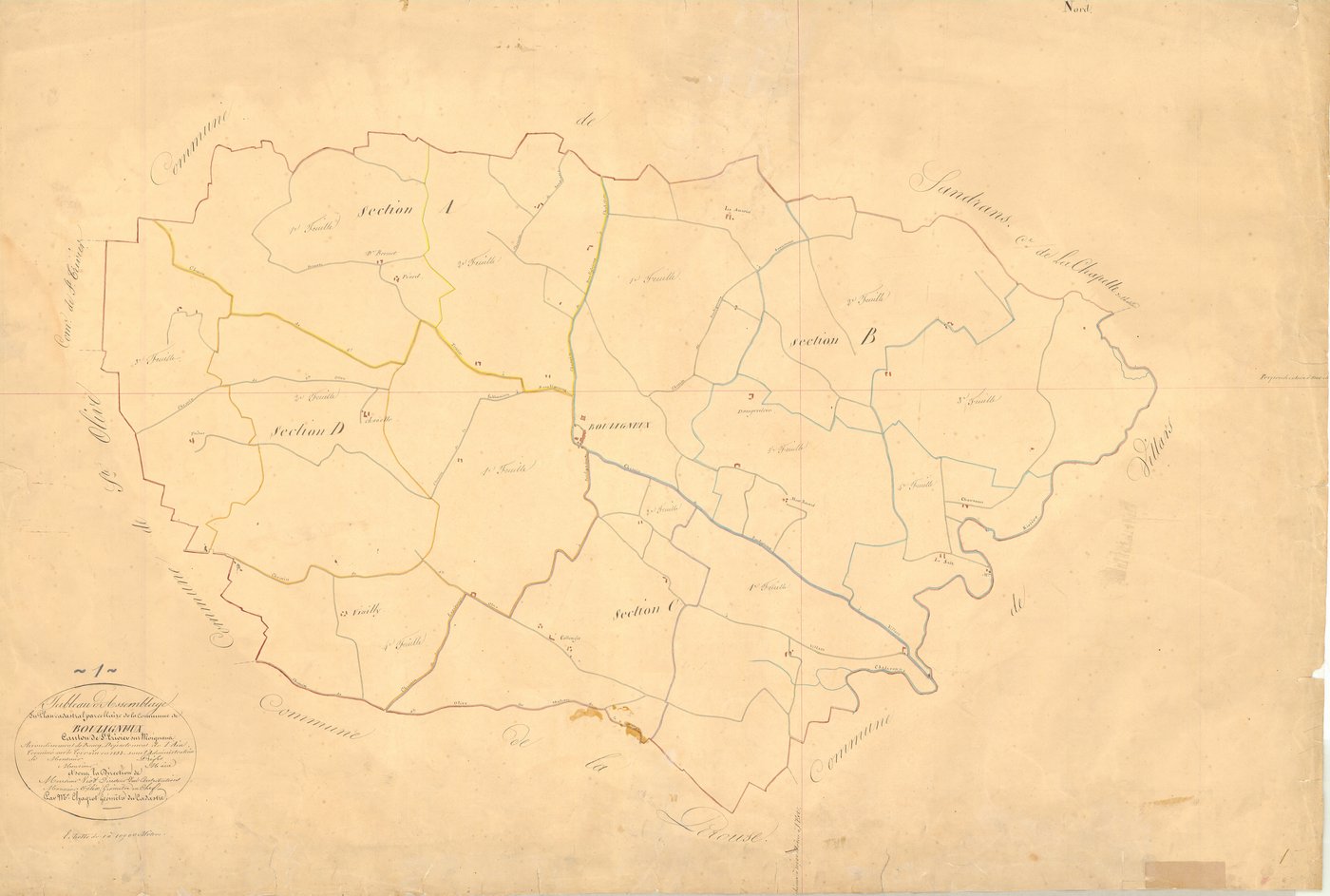 Bouligneux - 3 P 4627 - 3 P 4627 -  Tableau d'assemblage  (1832)