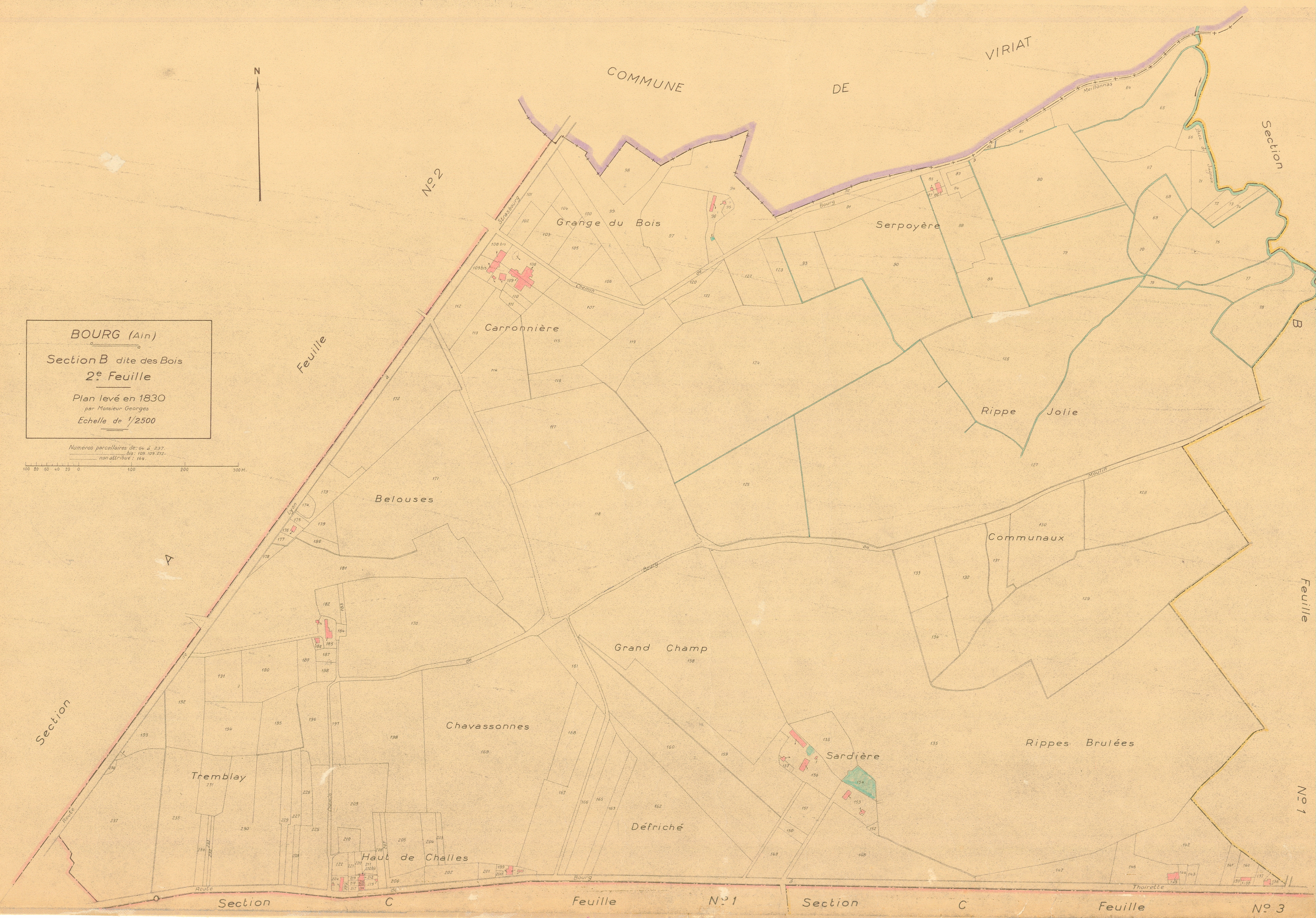 Bourg-en-Bresse - 3 P 4645 - 3 P 4645 -  Feuille 2  (1830)