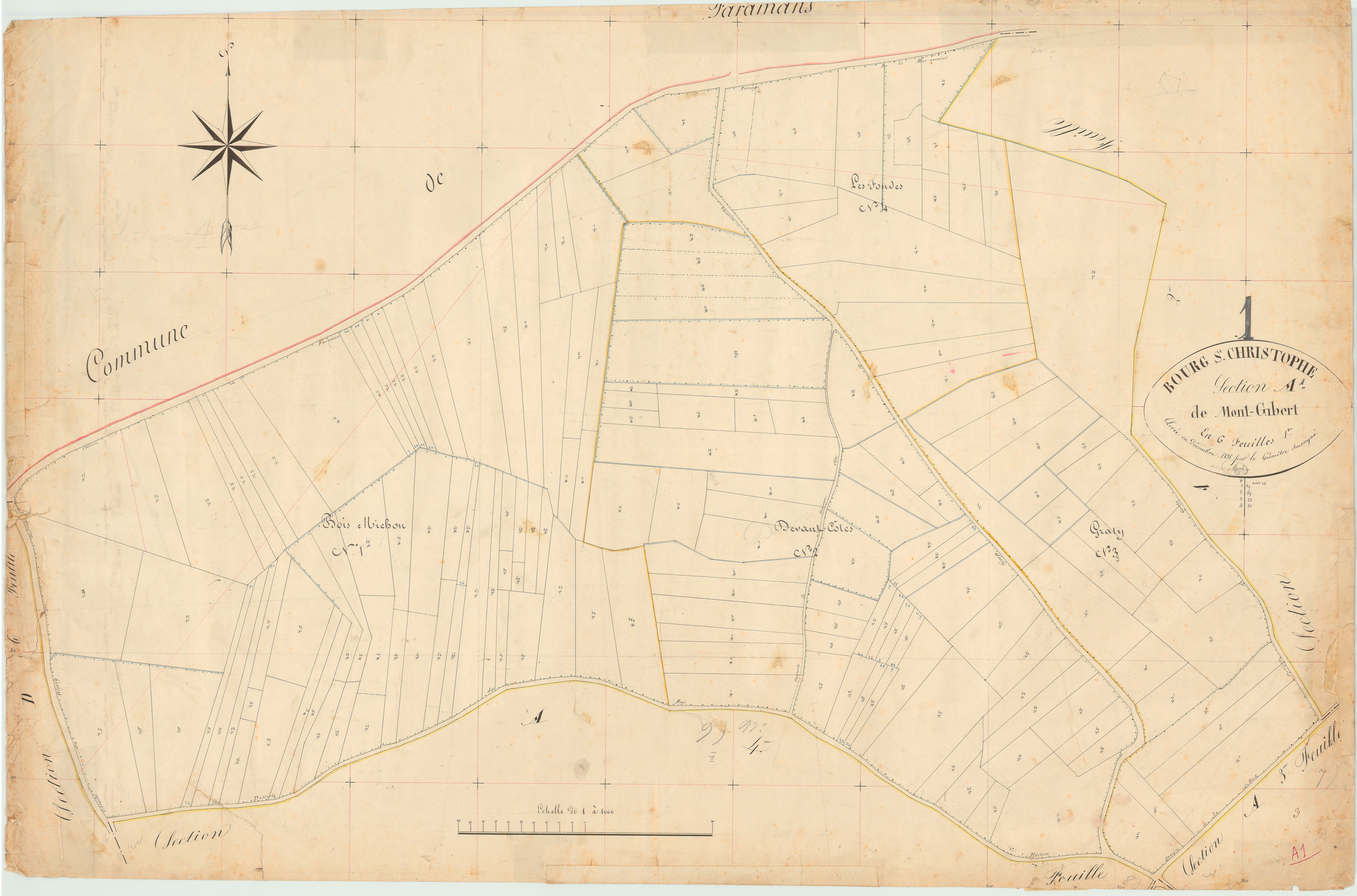 Bourg-Saint-Christophe - 3 P 4663 - 3 P 4663 - Feuille 1 (1839)