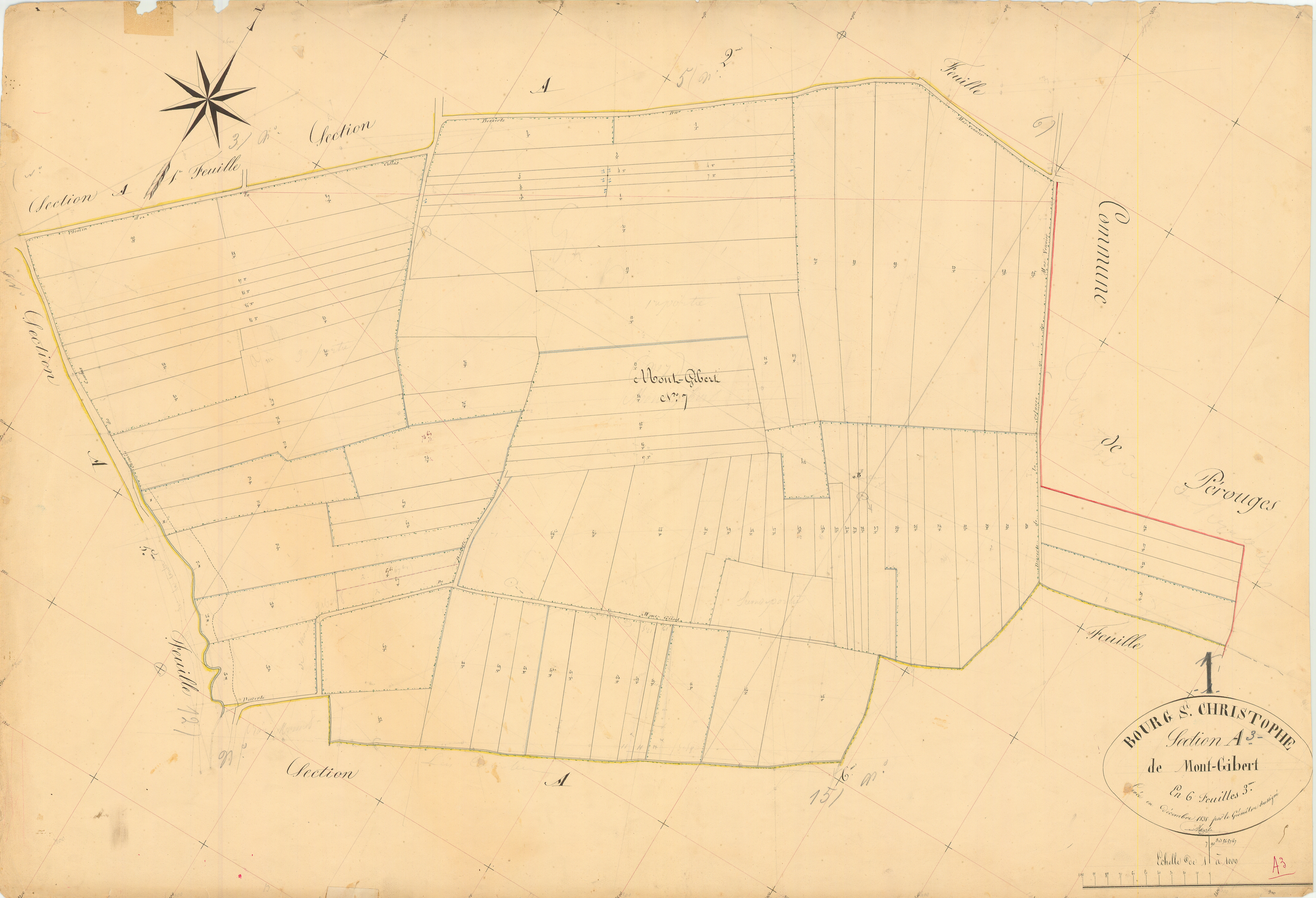Bourg-Saint-Christophe - 3 P 4665 - 3 P 4665 - Feuille 3 (1839)
