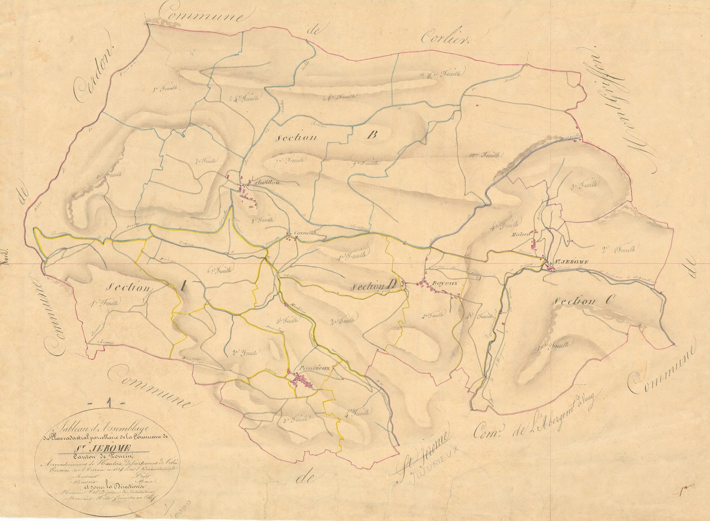 Boyeux-Saint-Jérôme - 3 P 4700 - 3 P 4700 -  Tableau d'assemblage  (1825)