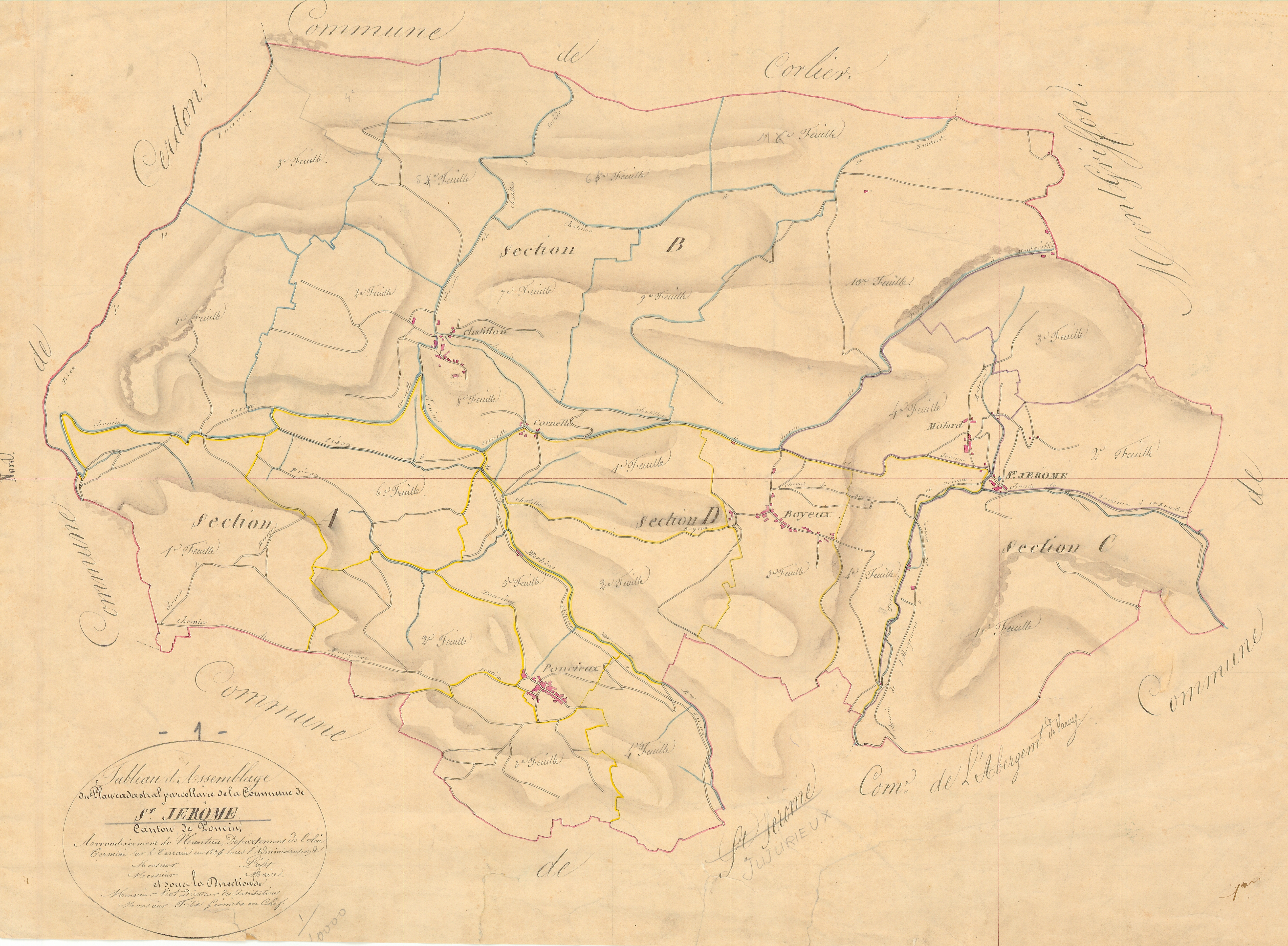 Saint-Jérôme - 3 P 4700 - 3 P 4700 -  Tableau d'assemblage  (1825)