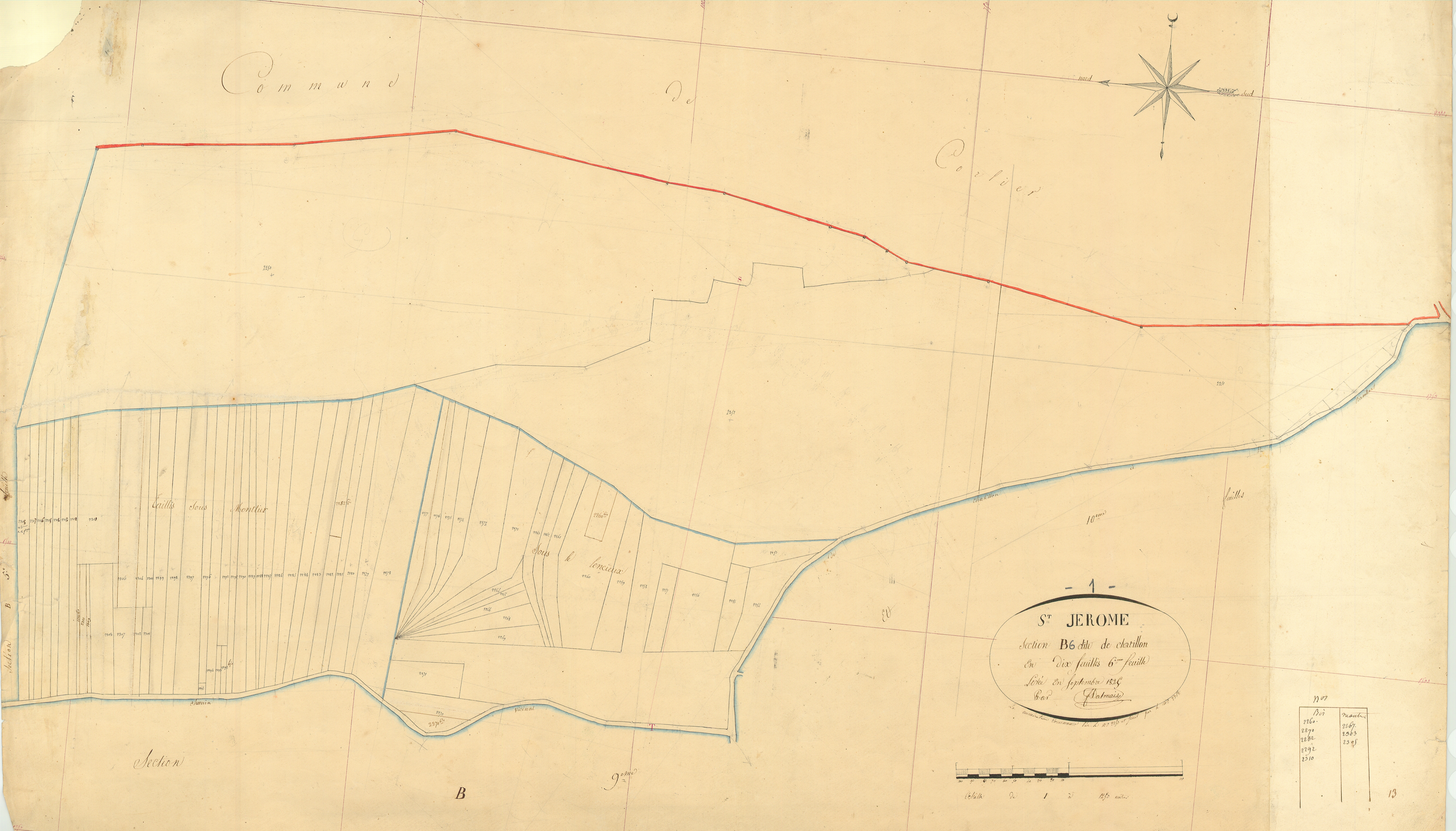 Boyeux-Saint-Jérôme - 3 P 4712 - 3 P 4712 -  Feuille 6  (1825)