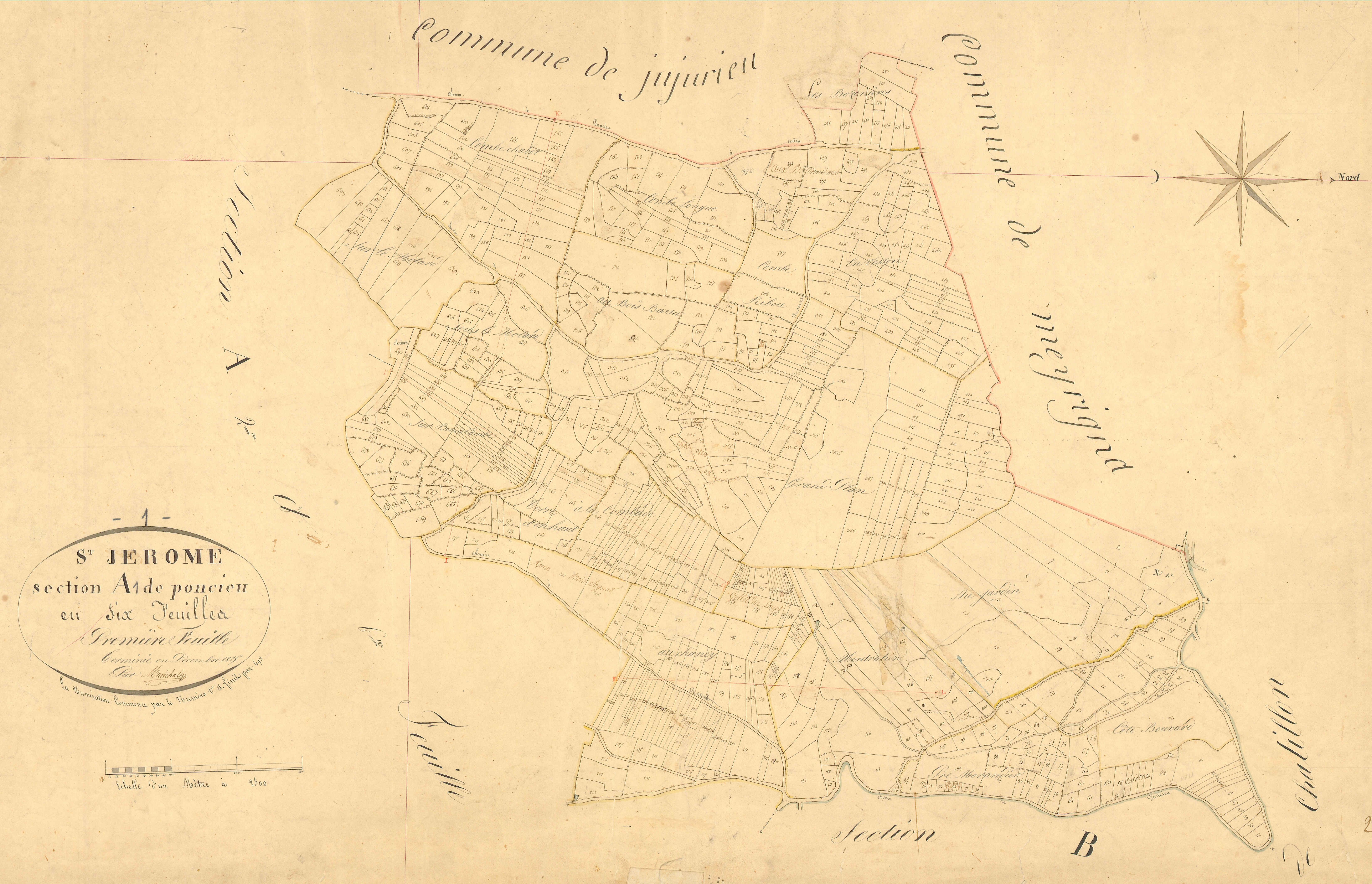 Boyeux-Saint-Jérôme - 3 P 4701 - 3 P 4701 -  Feuille 1  (1825)