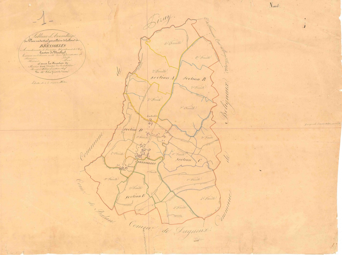 Bressolles - 3 P 4782 - 3 P 4782 -  Tableau d'assemblage  (1831)