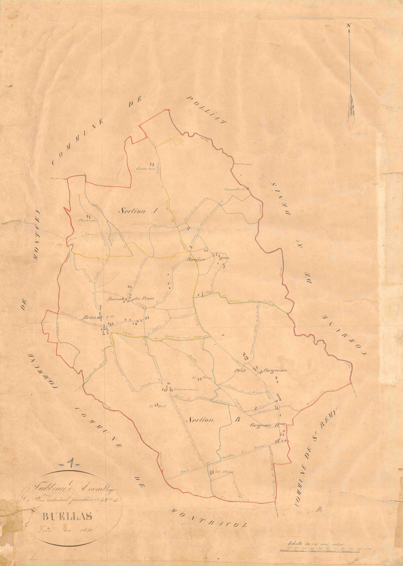 Buellas - 3 P 4824 - 3 P 4824 -  Tableau d'assemblage  (1830)