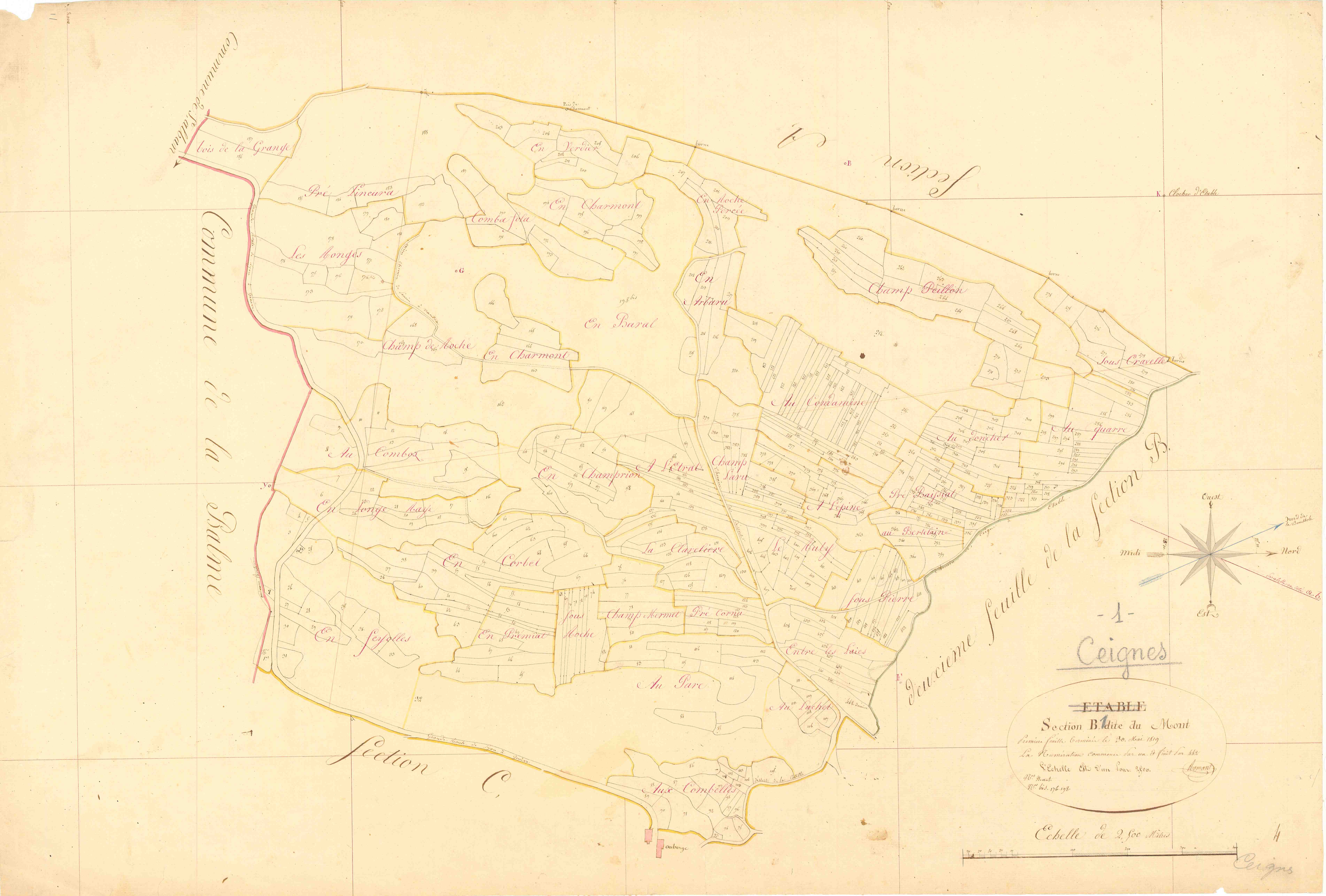 Ceignes - 3 P 6064 - 3 P 6064 -  Feuille 1  (1819)