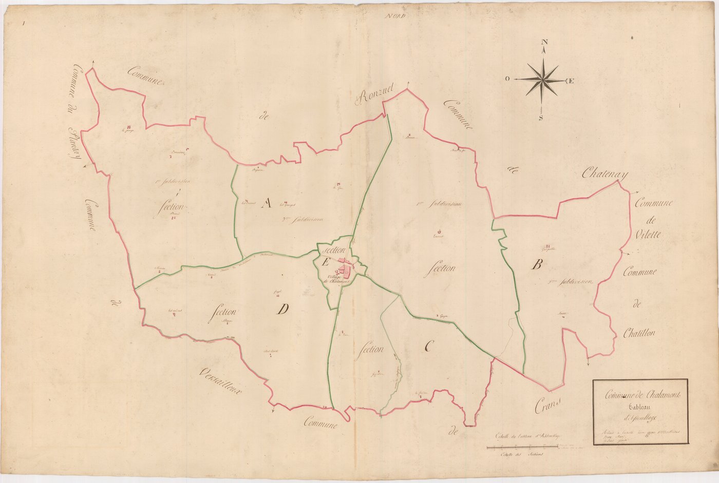 Chalamont - 3 P 10161-1 - 3 P 10161-1 -  Tableau d'assemblage  (1810)