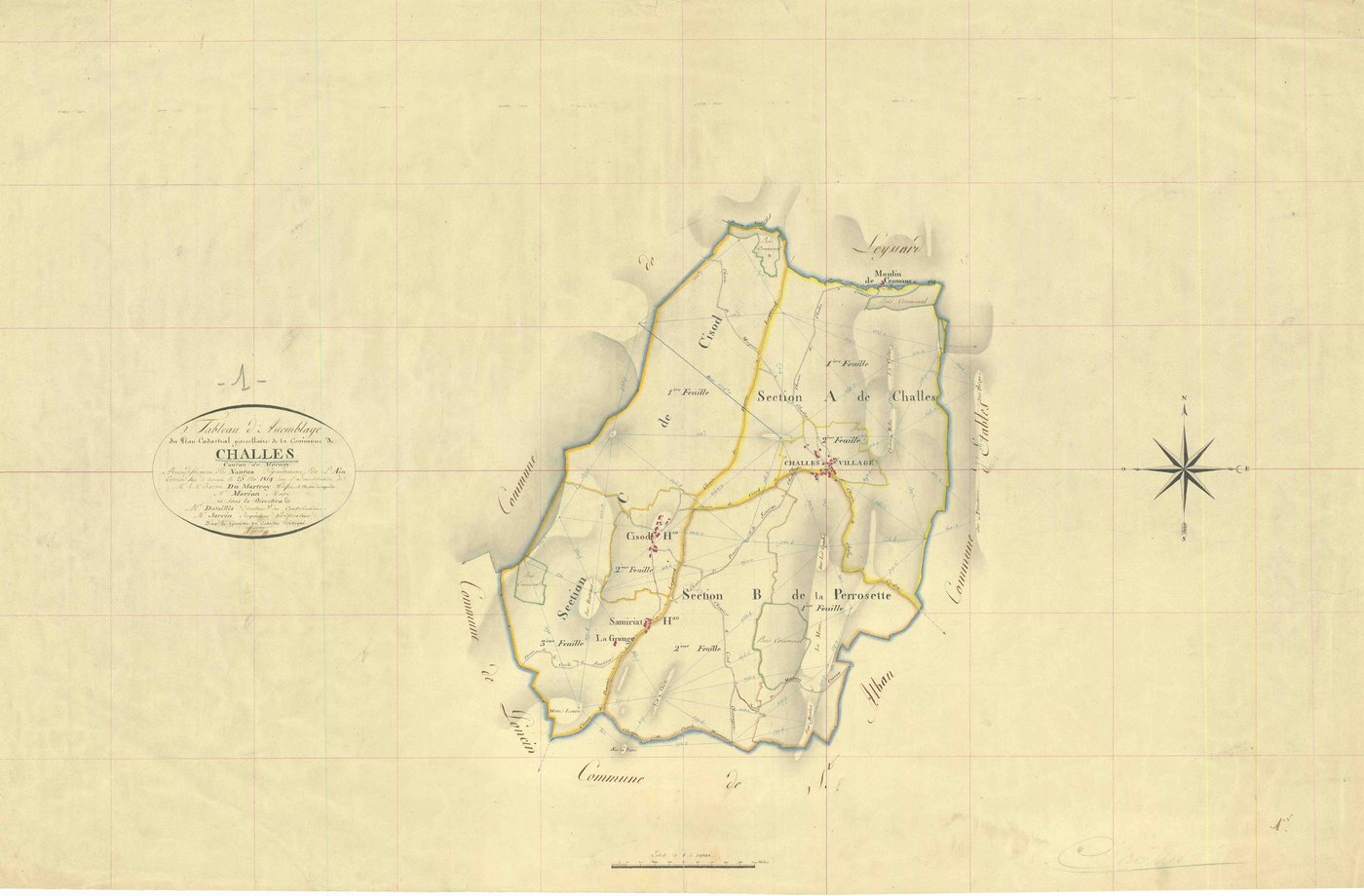 Challes-la-Montagne - 3 P 4945 - 3 P 4945 -  Tableau d'assemblage  (1819)