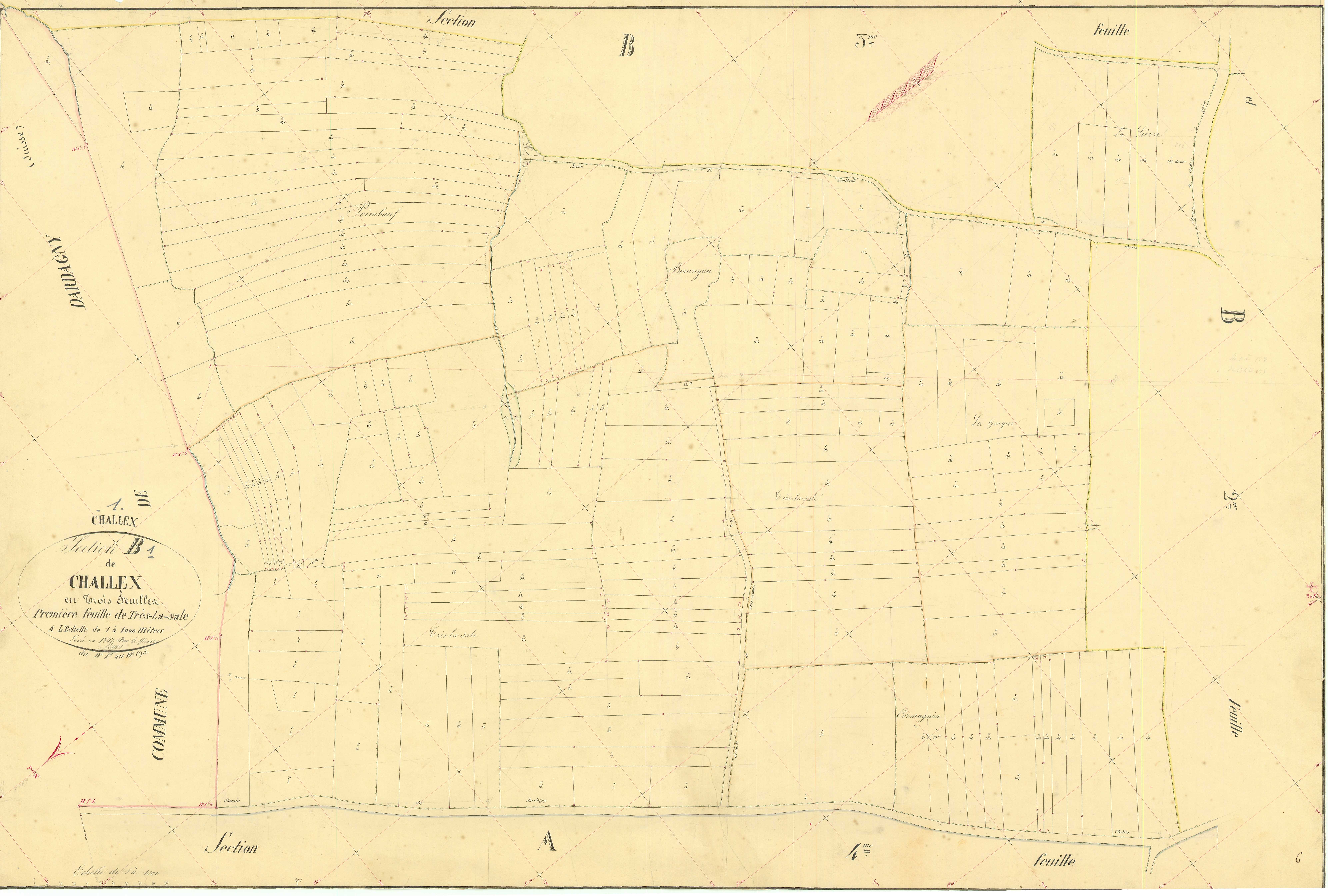 Challex - 3 P 4958 - 3 P 4958 -  Feuille 1  (1847)